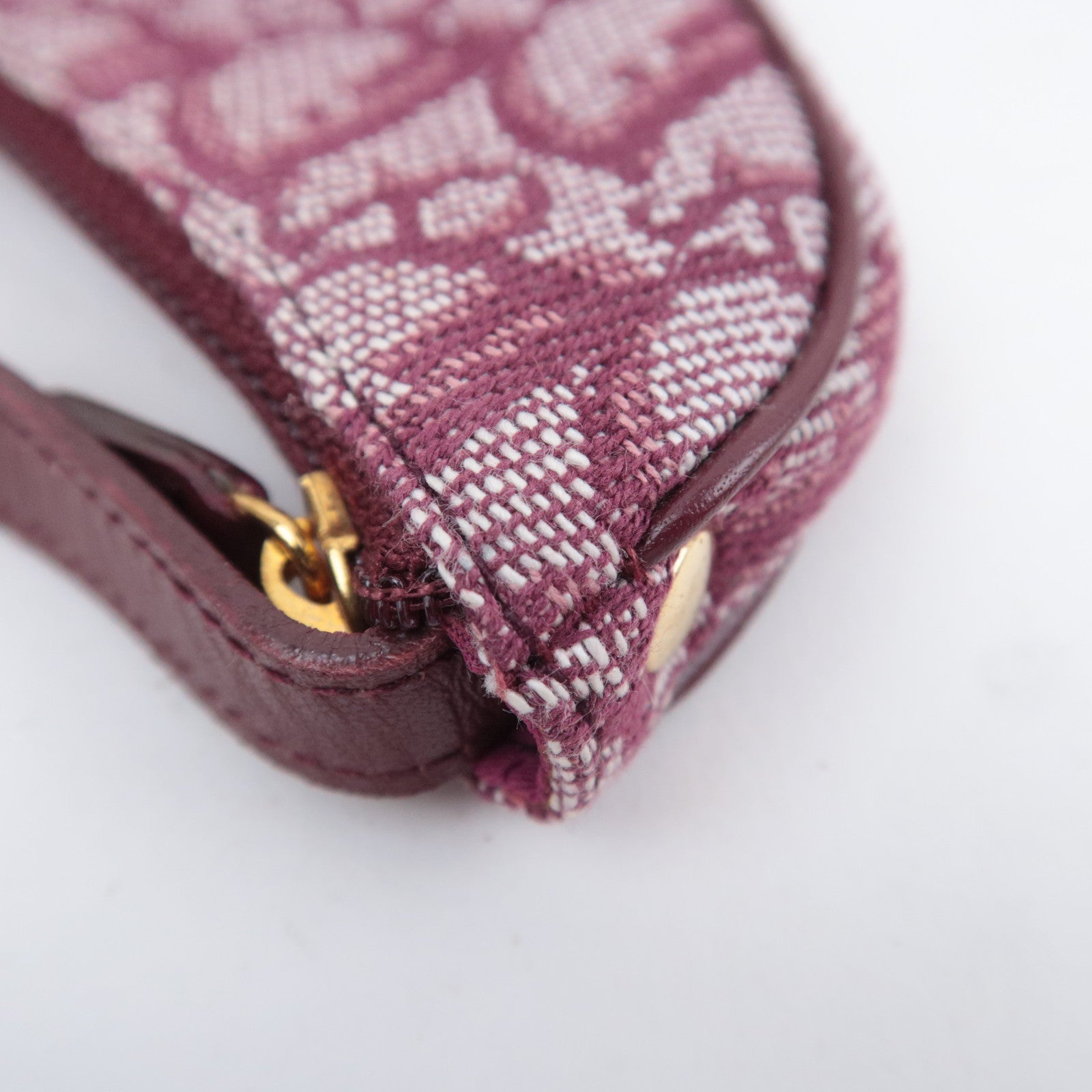 Christian Dior Trotter Saddle Canvas Small Coin Case Red