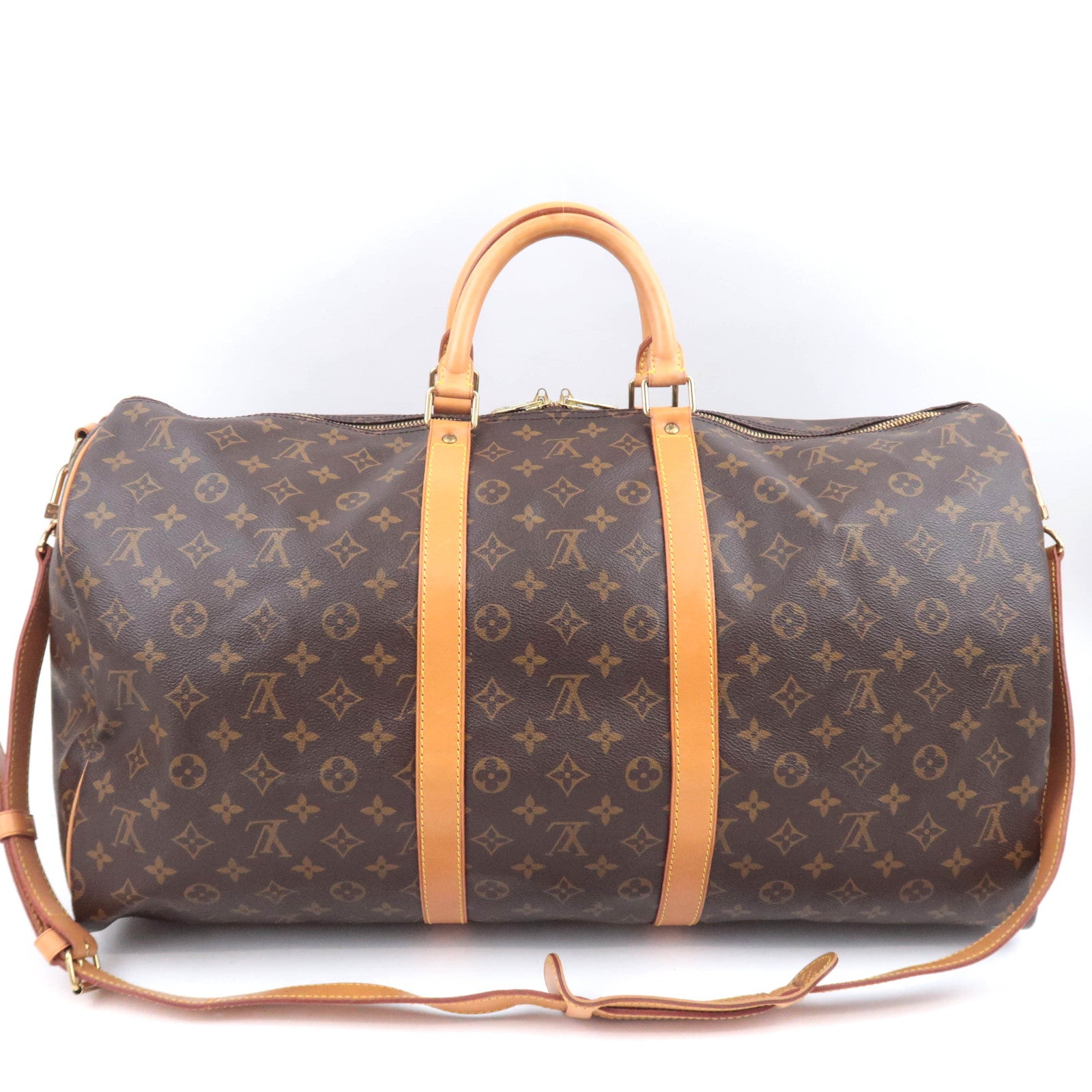 Louis Vuitton Monogram Keepall Bandouliere 55 Travel Bag M41414