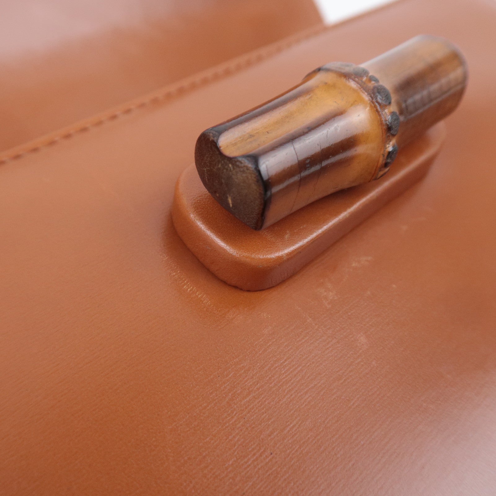 GUCCI Bamboo 2Way Leather Handbag Brown 000.2046.0633