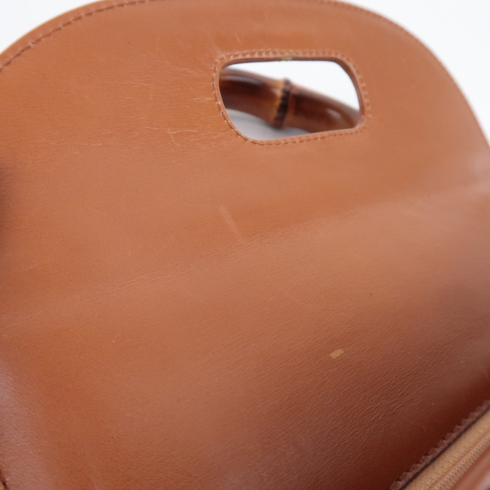 GUCCI Bamboo 2Way Leather Handbag Brown 000.2046.0633