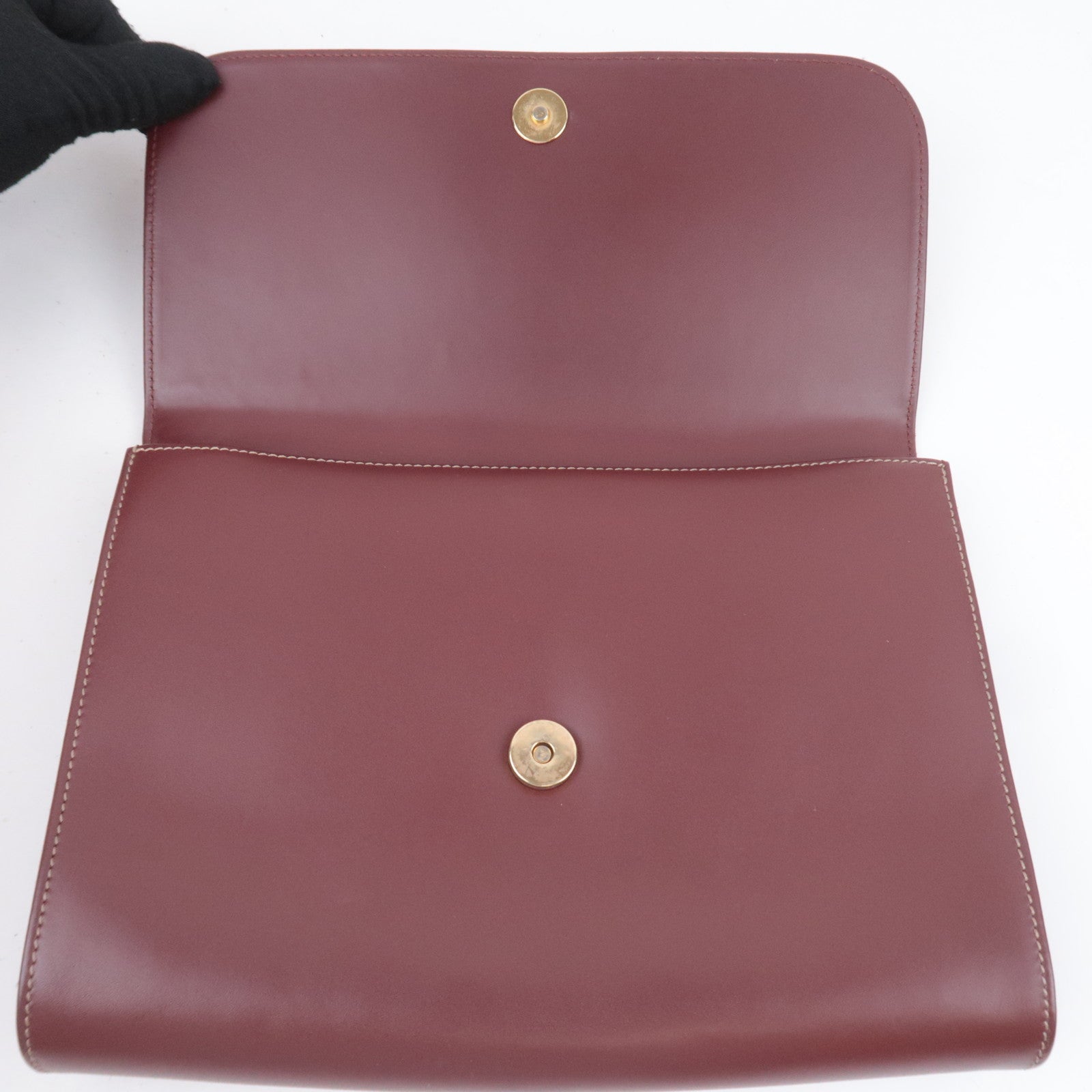 Cartier Must Line Leather Clutch Bag Bordeaux
