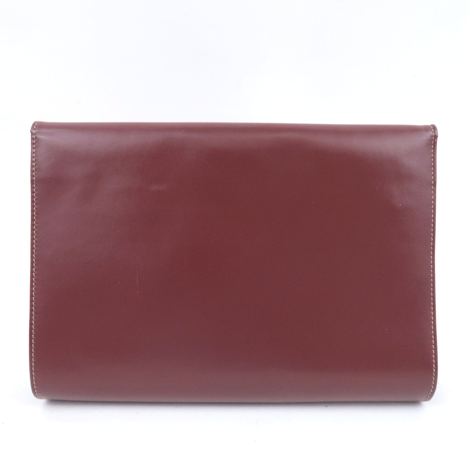 Cartier Must Line Leather Clutch Bag Bordeaux