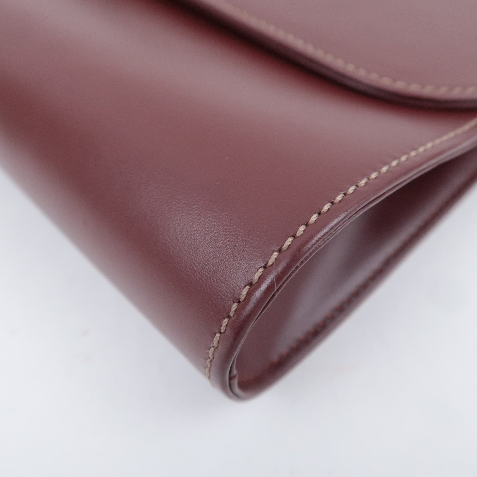Cartier Must Line Leather Clutch Bag Bordeaux