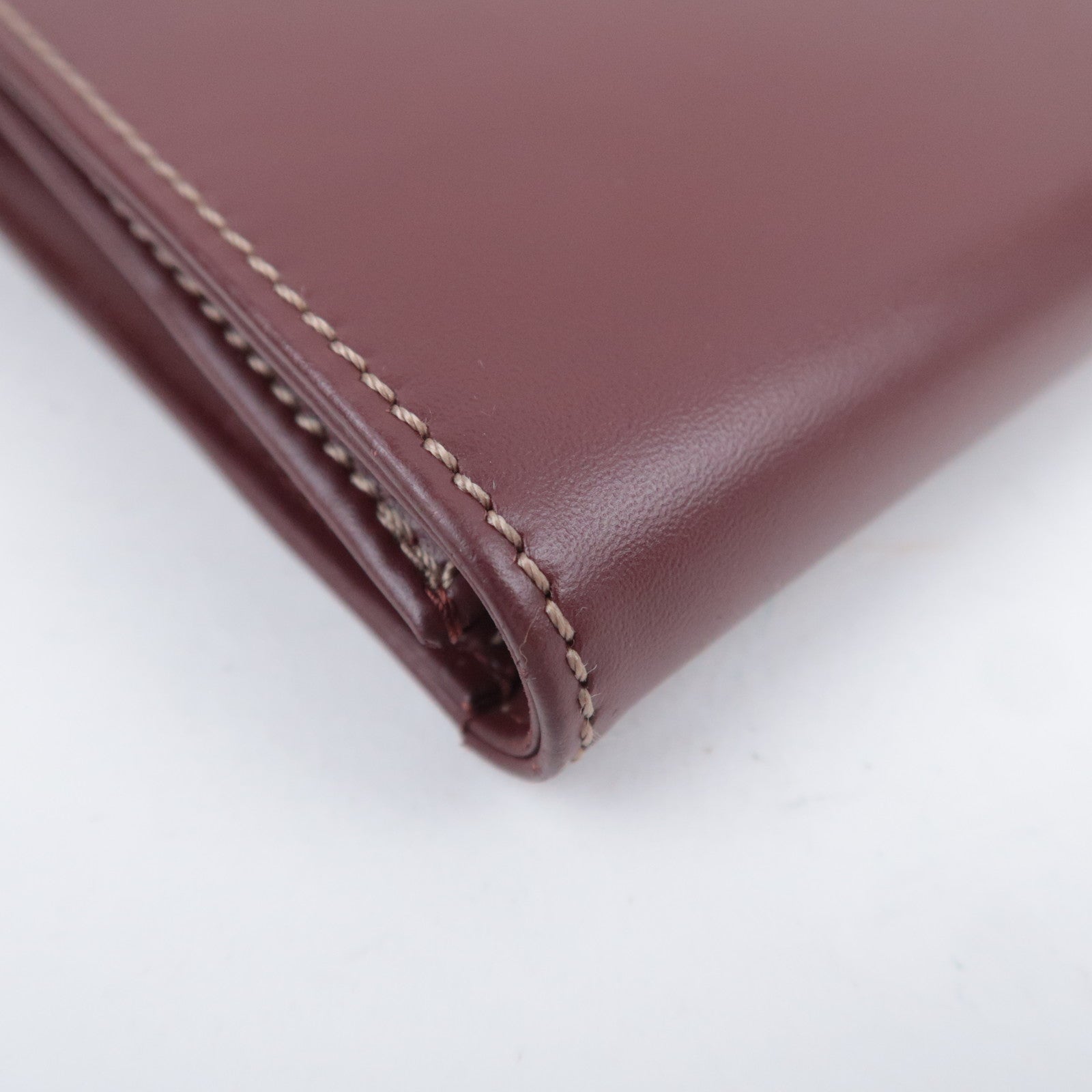 Cartier Must Line Leather Clutch Bag Bordeaux