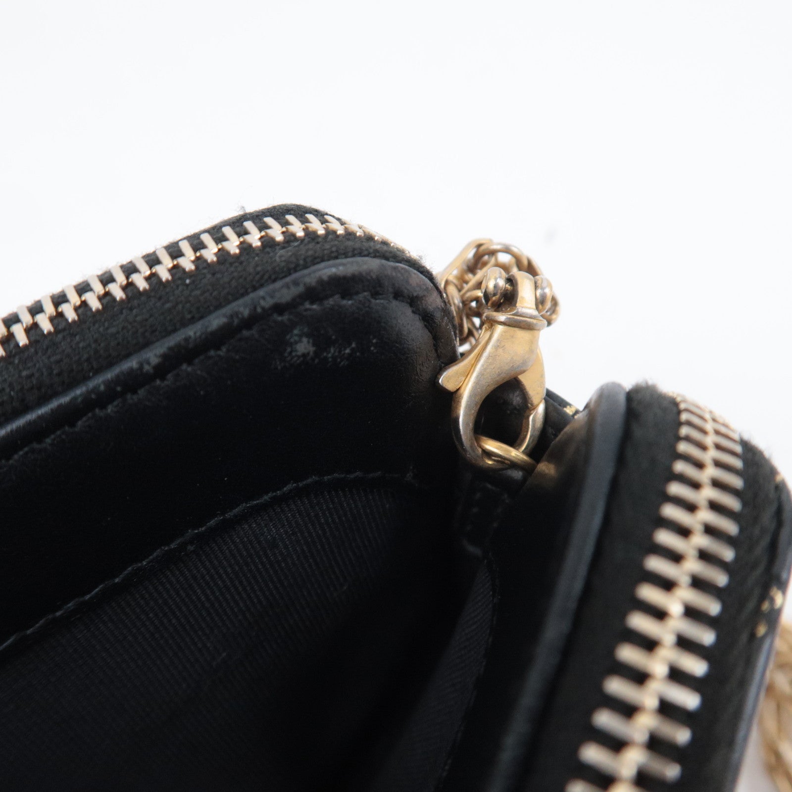 CHANEL 2.55 Reissue Graffiti Leather Chain Shoulder Bag Black Gold