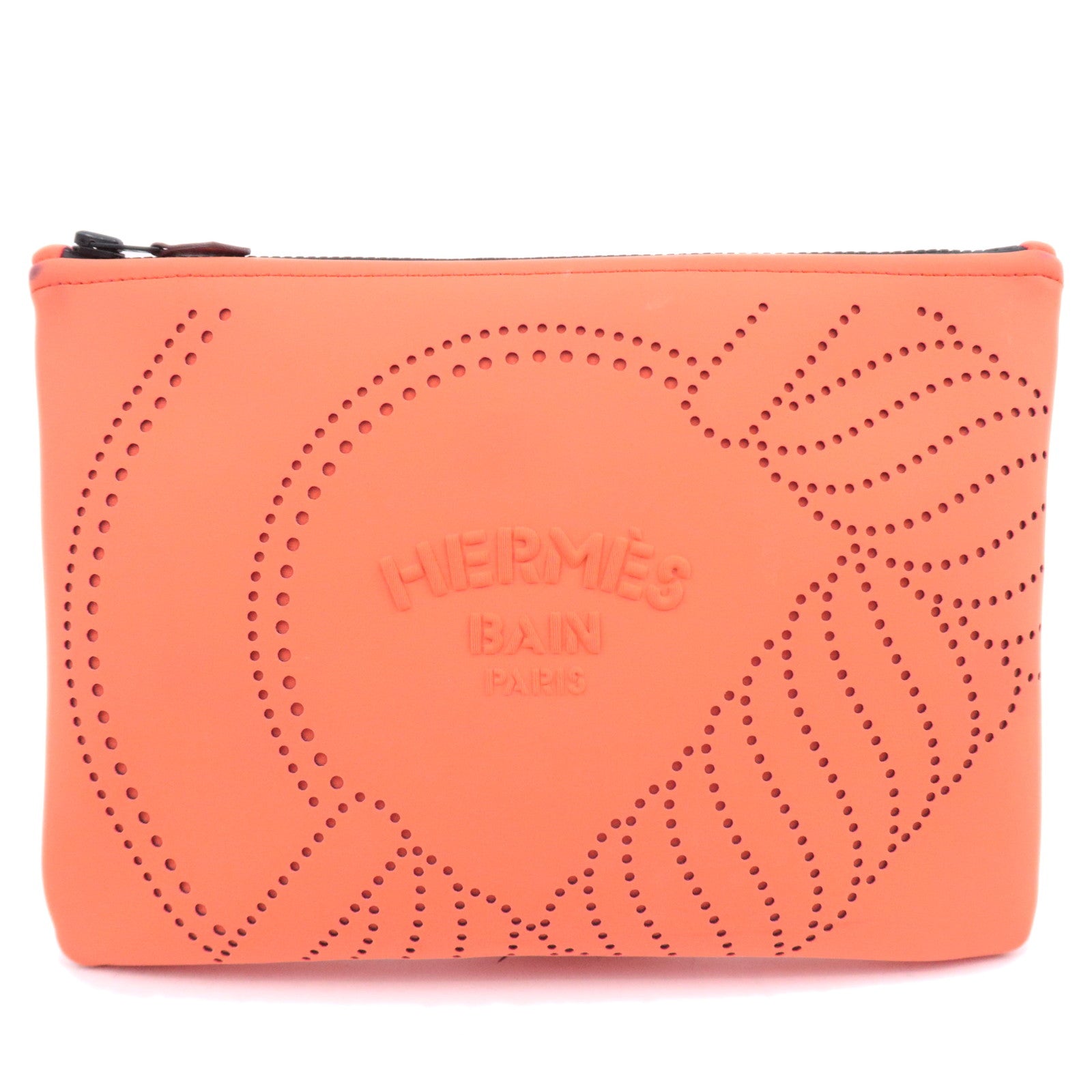 HERMES Neo Bain MM Clutch Bag Neoprene Grenadine91081