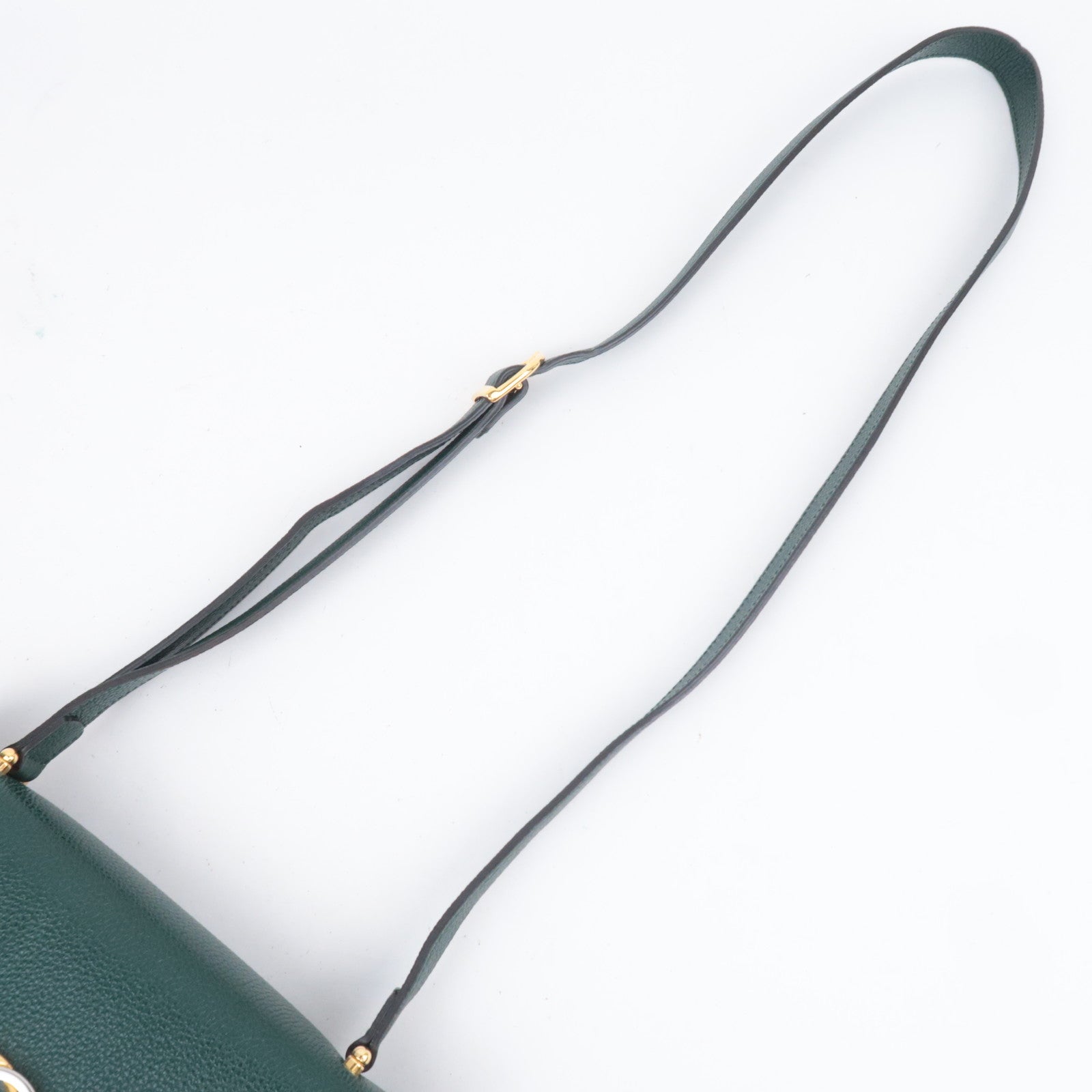GUCCI Zumi Leather Shoulder Bag Green 576388