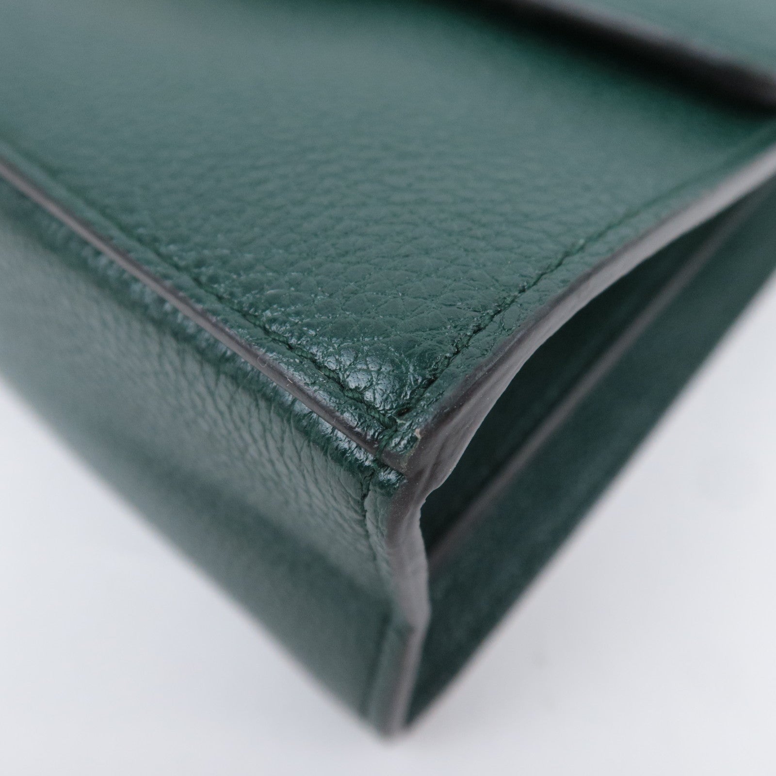 GUCCI Zumi Leather Shoulder Bag Green 576388
