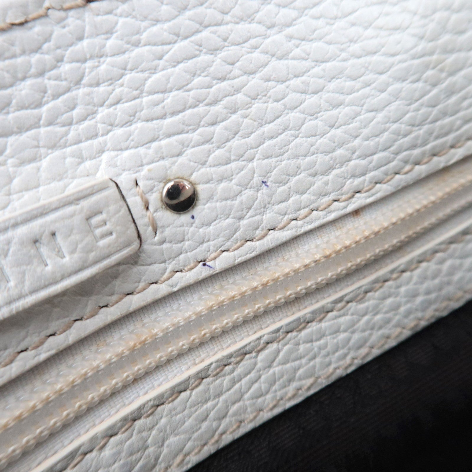 CELINE Paris Macadam Denim Leather Tote Bag Gray White