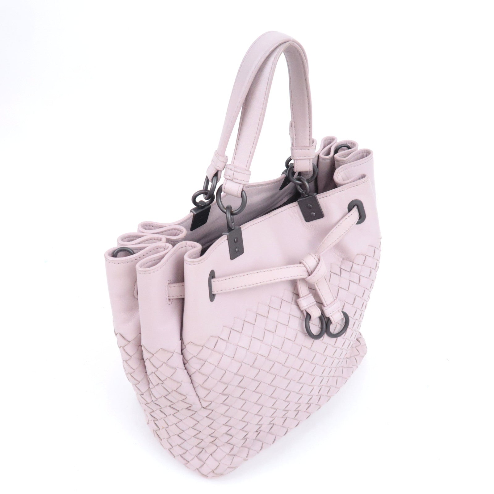 BOTTEGA VENETA Intrecciato Leather 2Way Handbag Greige