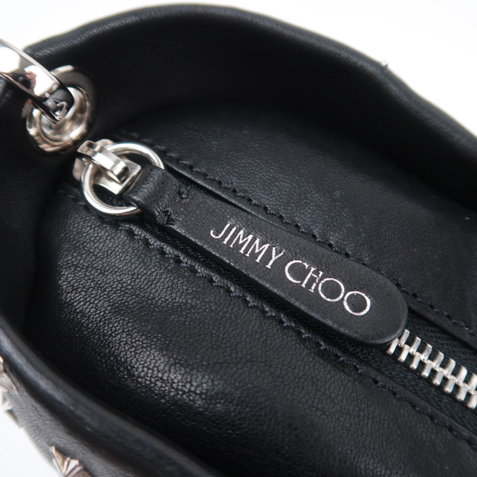 JIMMY CHOO Star Studs 2Way Leather Handbag Black