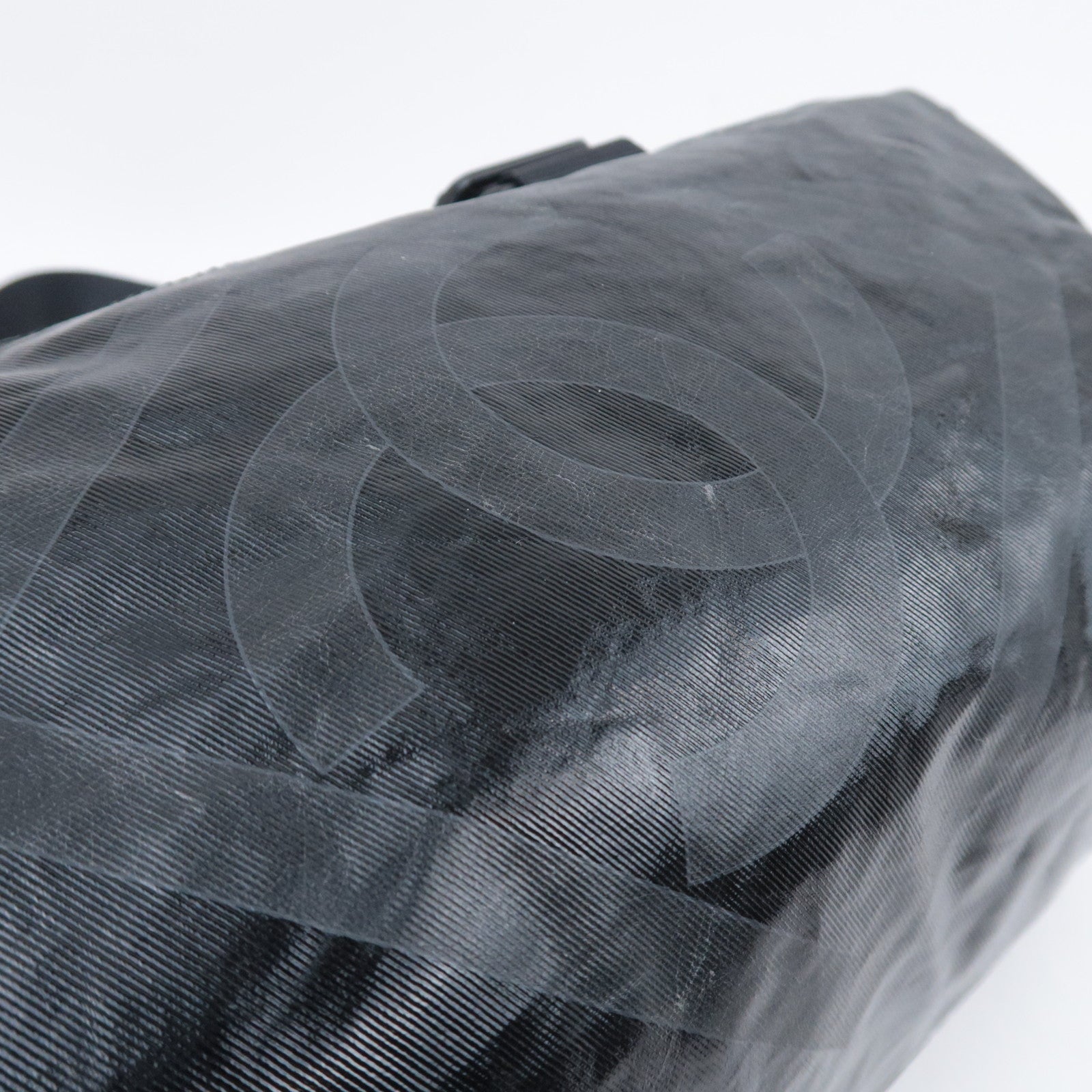 CHANEL Chanel Sports Boston Bag Coated Canvas Black