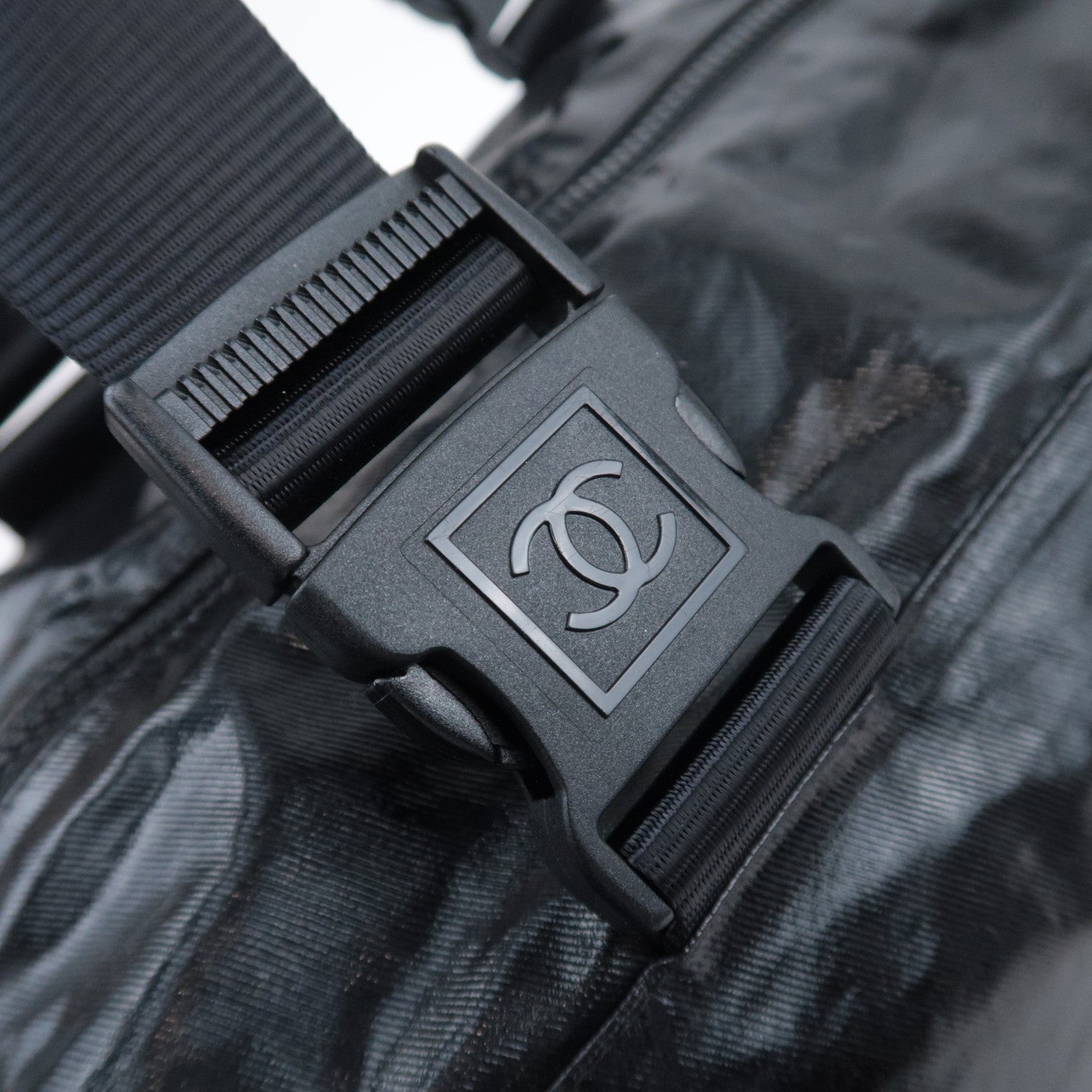CHANEL Chanel Sports Boston Bag Coated Canvas Black
