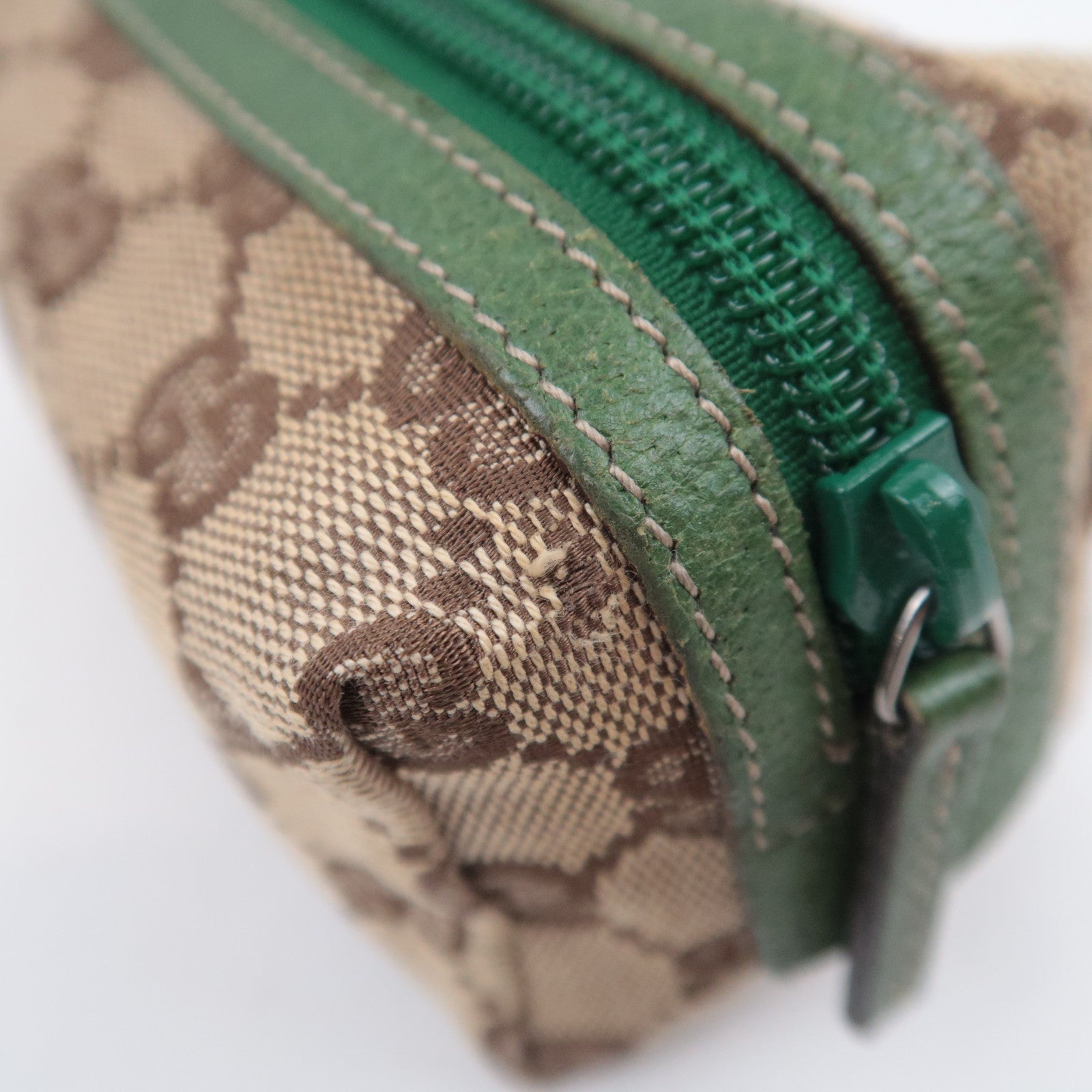 GUCCI GG Canvas Small Cosmetic Pouch Beige Green 29596