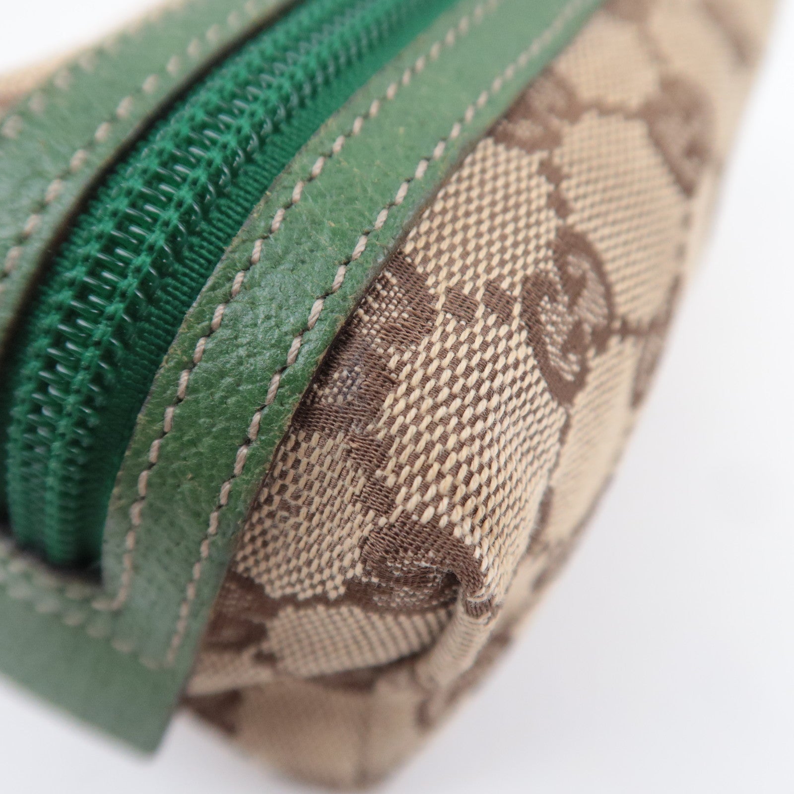 GUCCI GG Canvas Small Cosmetic Pouch Beige Green 29596