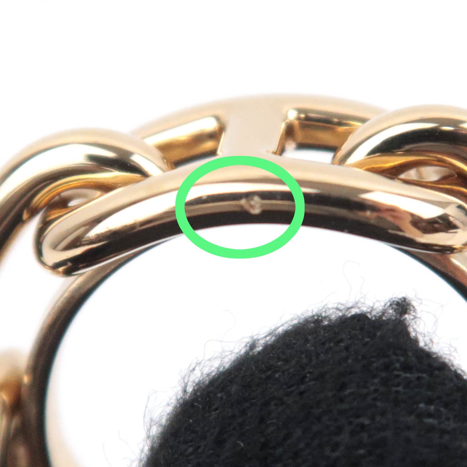 HERMES Chaine D'Ancre Scarf Ring Gold Color