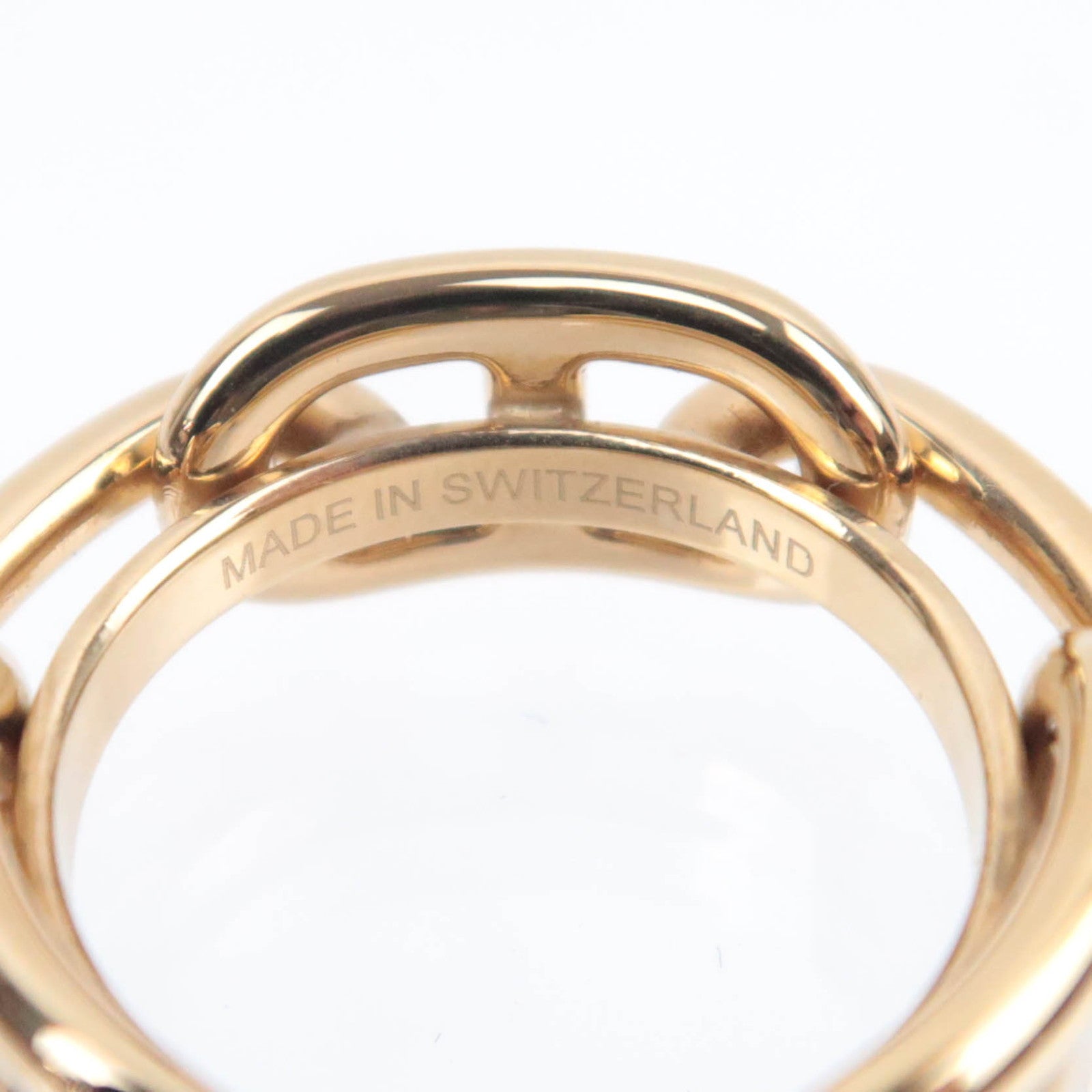 HERMES Chaine D'Ancre Scarf Ring Gold Color