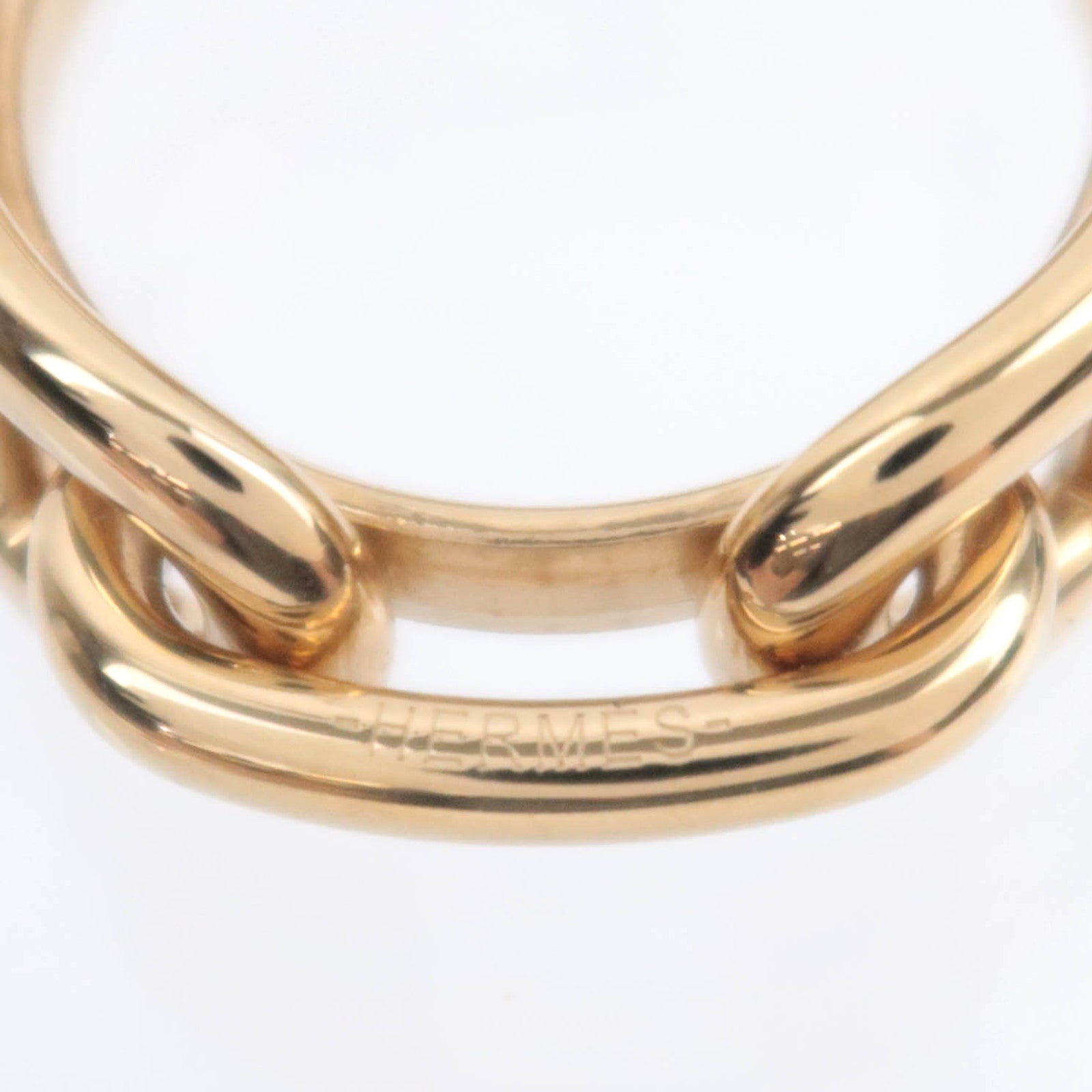 HERMES Chaine D'Ancre Scarf Ring Gold Color