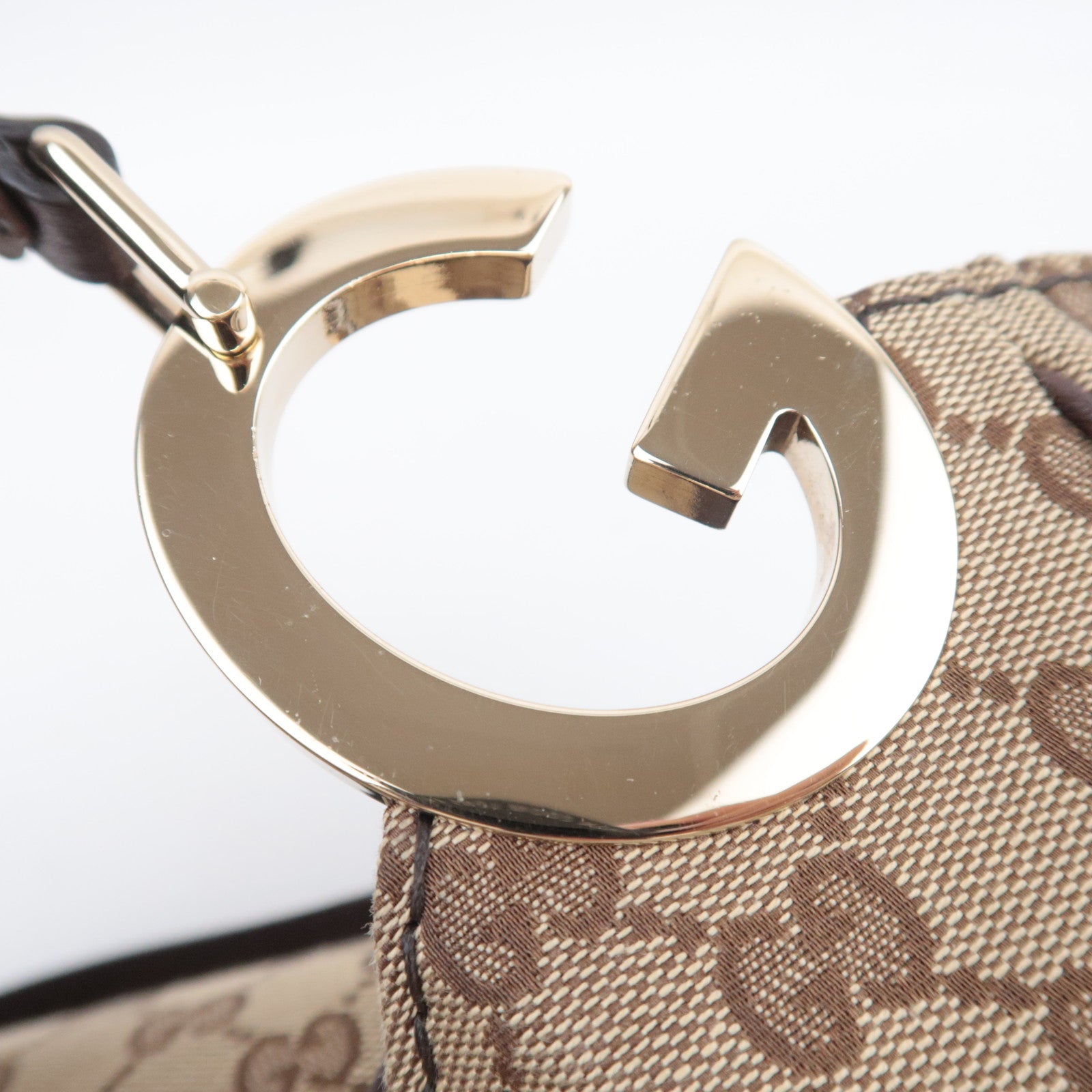 GUCCI Charlotte GG Canvas Shoulder Bag Beige Brown 203504