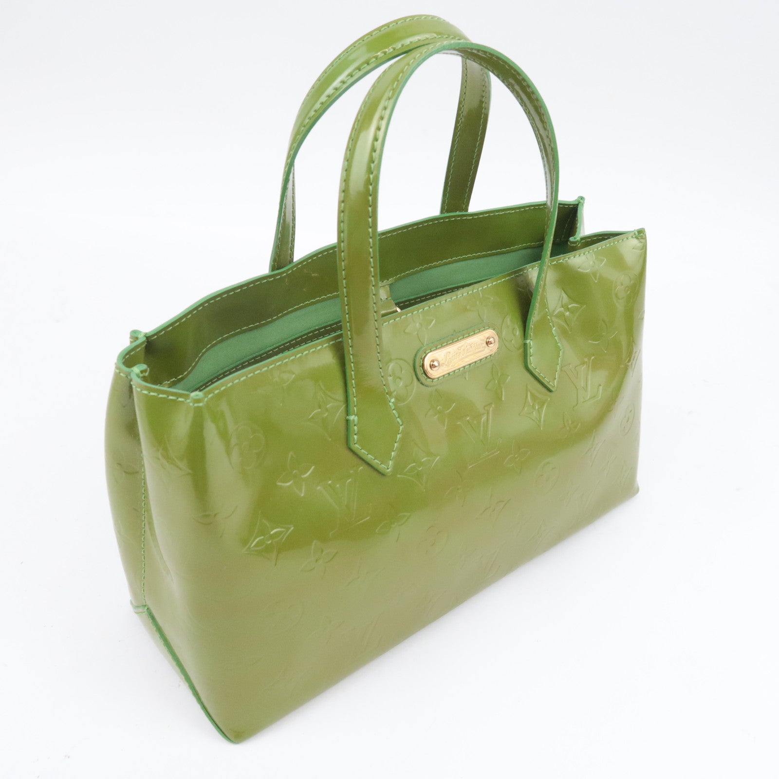 Louis Vuitton Monogram Vernis Wilshire PM Handbag Vert Tonic M93645