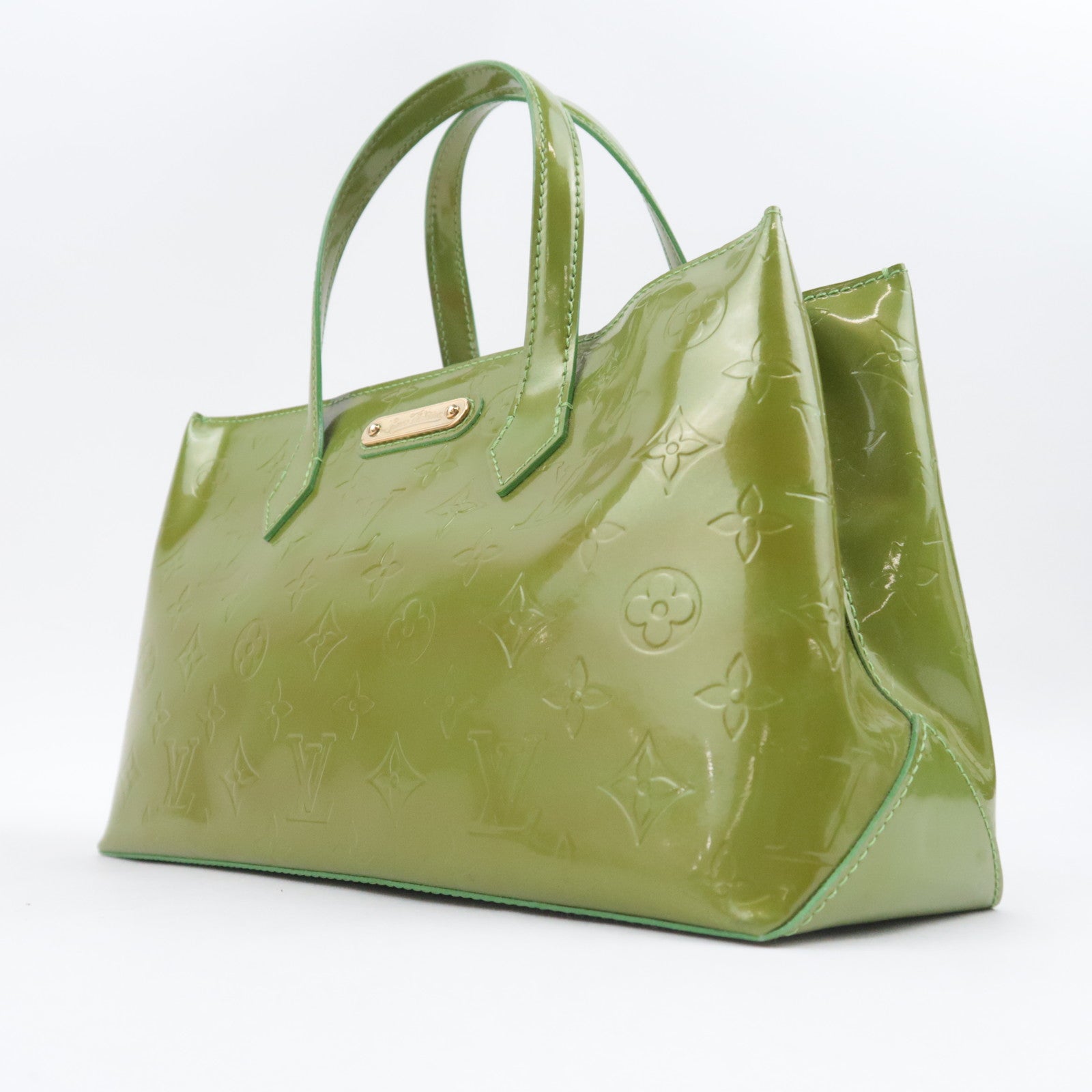 Louis Vuitton Monogram Vernis Wilshire PM Handbag Vert Tonic M93645