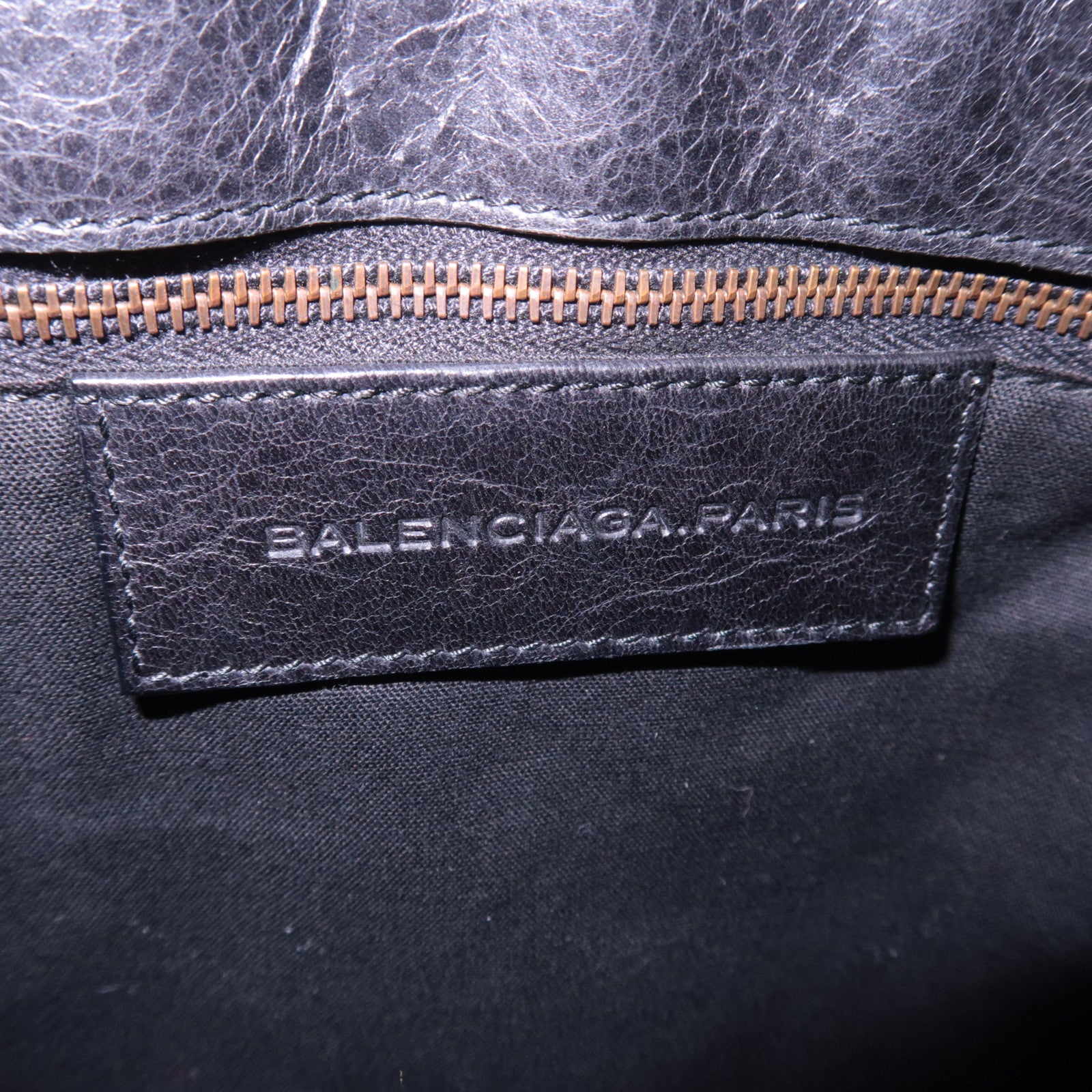 BALENCIAGA The Folk Leather Shoulder Bag Black 246432