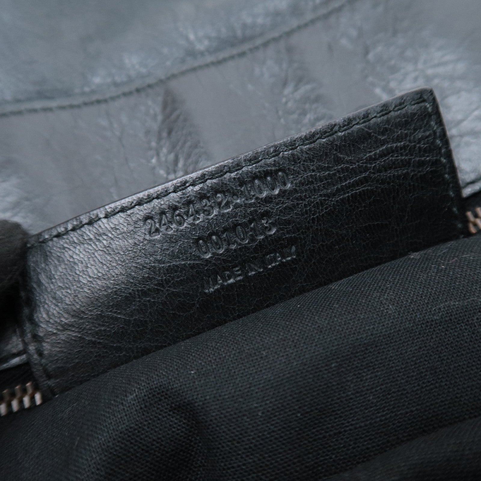 BALENCIAGA The Folk Leather Shoulder Bag Black 246432