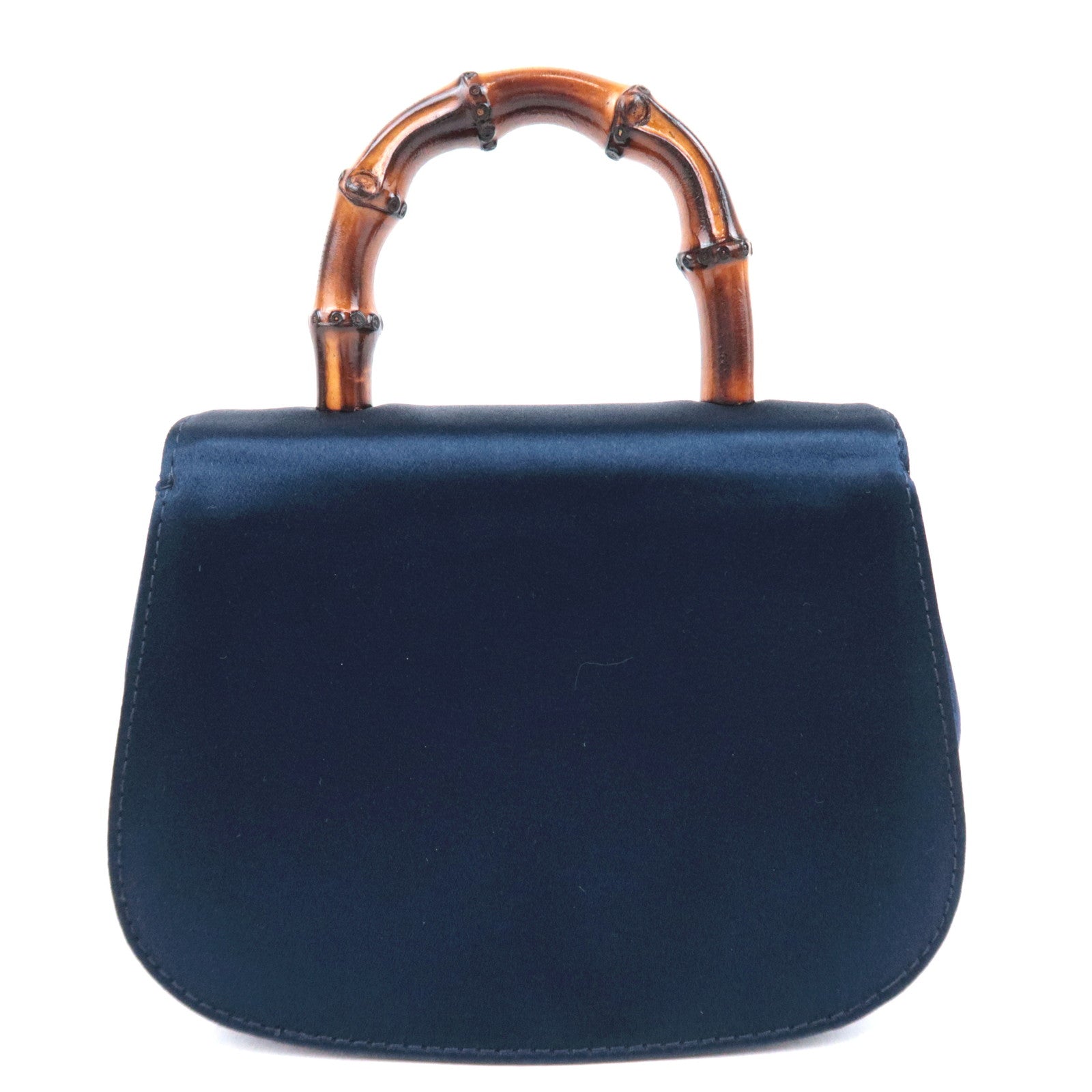 GUCCI Bamboo Mini Satin Handbag Navy 005.109.0259