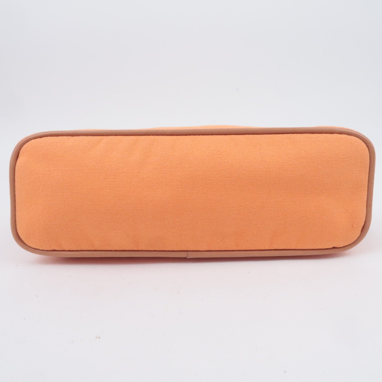 HERMES Bolide Pouch MM (25) Canvas Leather Cosmetic Pouch Orange