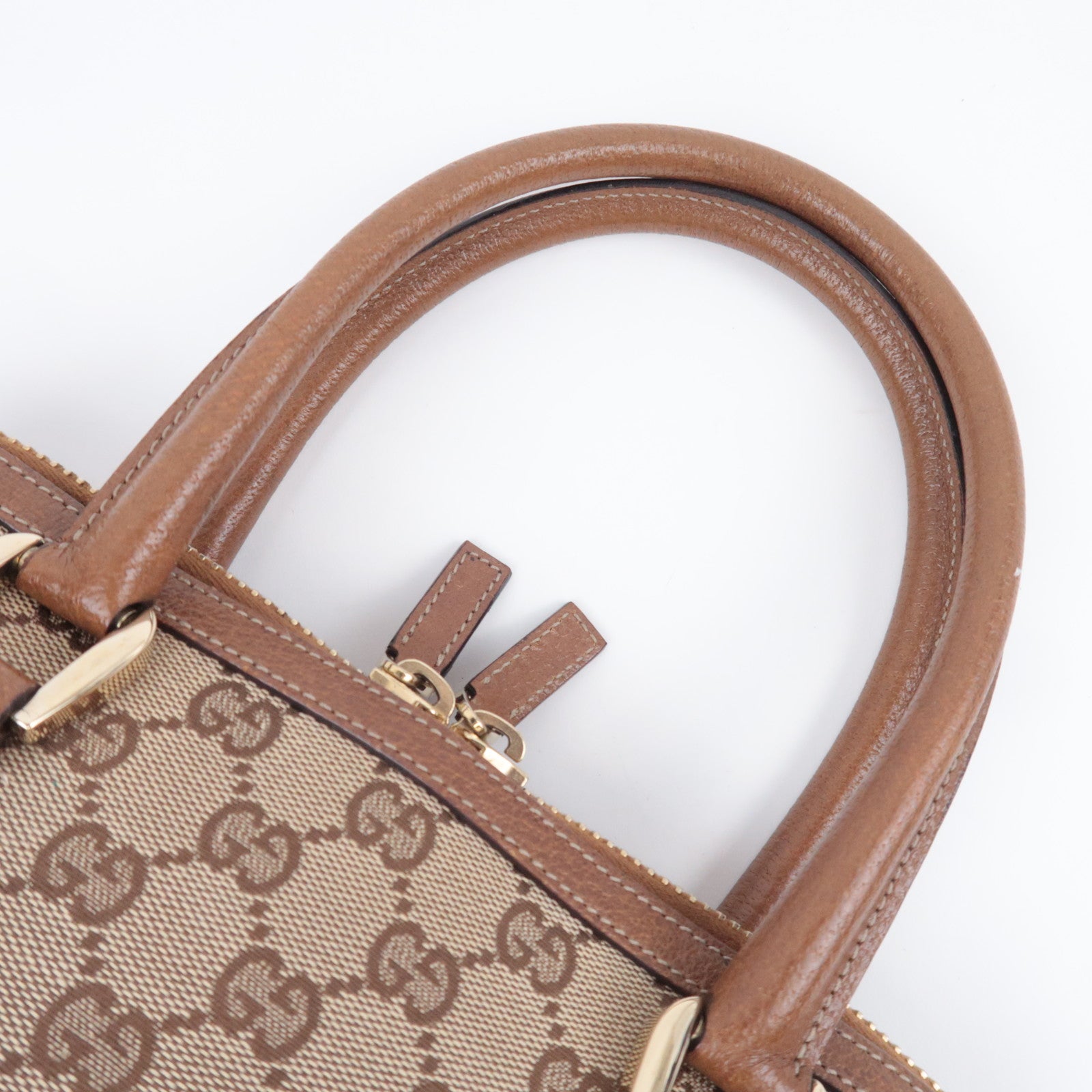GUCCI GG Canvas Handbag Beige Brown 131023