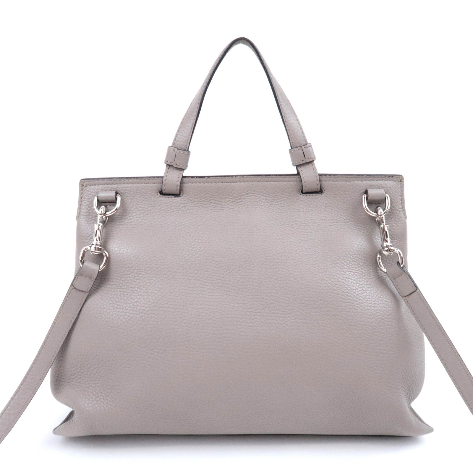 GUCCI Bamboo Daily 2Way Leather Shoulder Bag Gray 392013