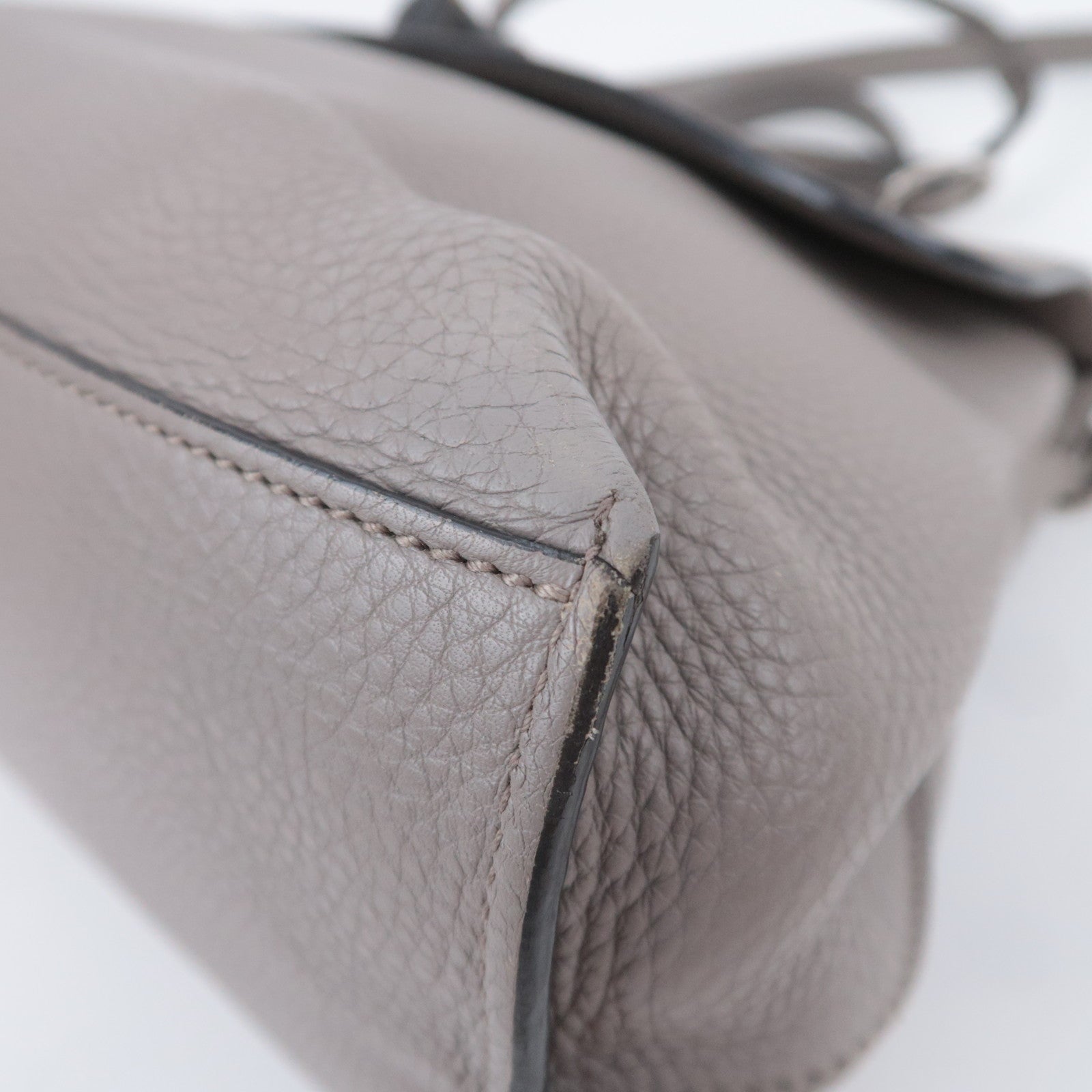 GUCCI Bamboo Daily 2Way Leather Shoulder Bag Gray 392013