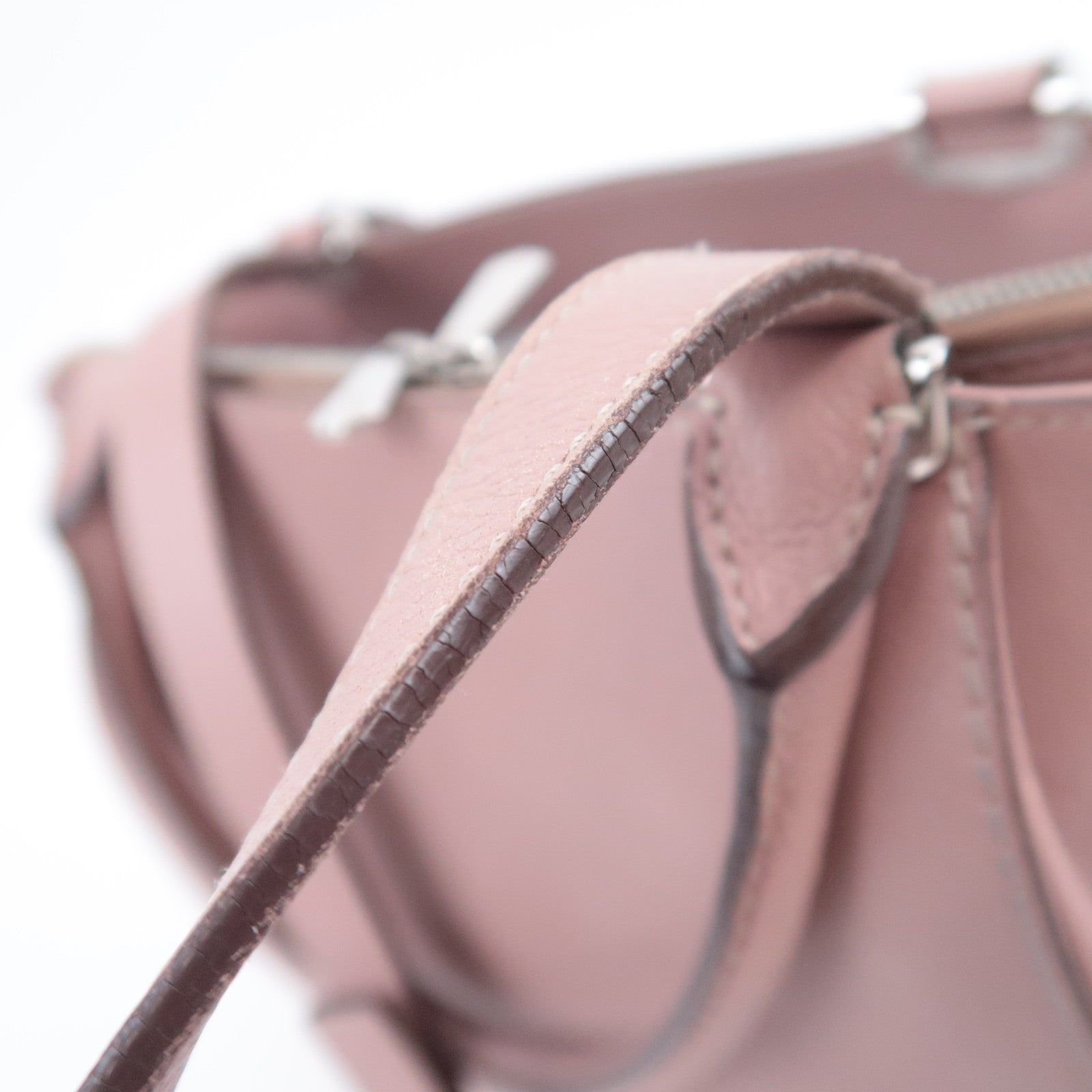 Cartier C de Cartier SM Leather Handbag 2Way Shoulder Bag Pink Beige
