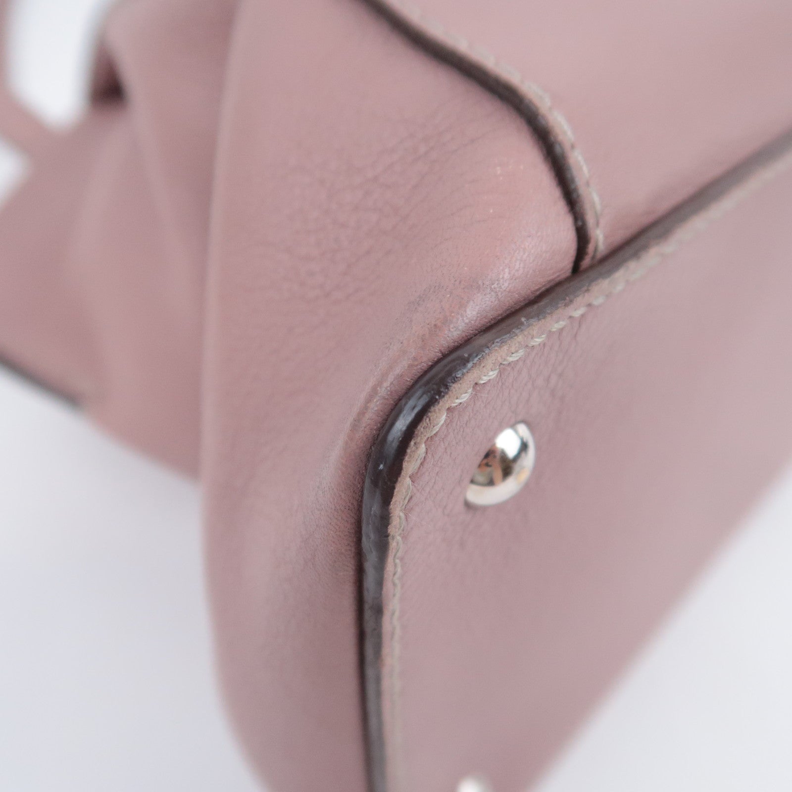 Cartier C de Cartier SM Leather Handbag 2Way Shoulder Bag Pink Beige