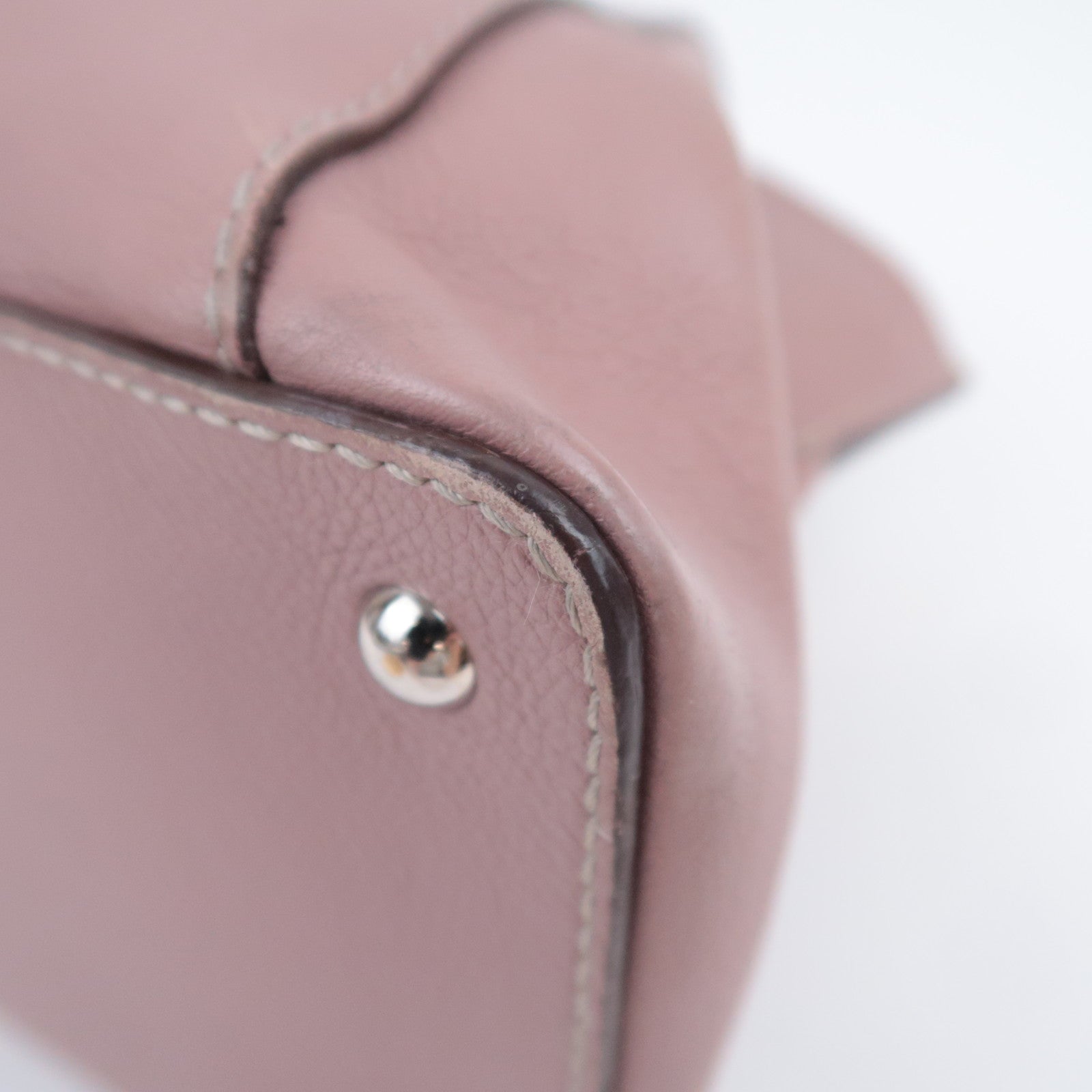 Cartier C de Cartier SM Leather Handbag 2Way Shoulder Bag Pink Beige