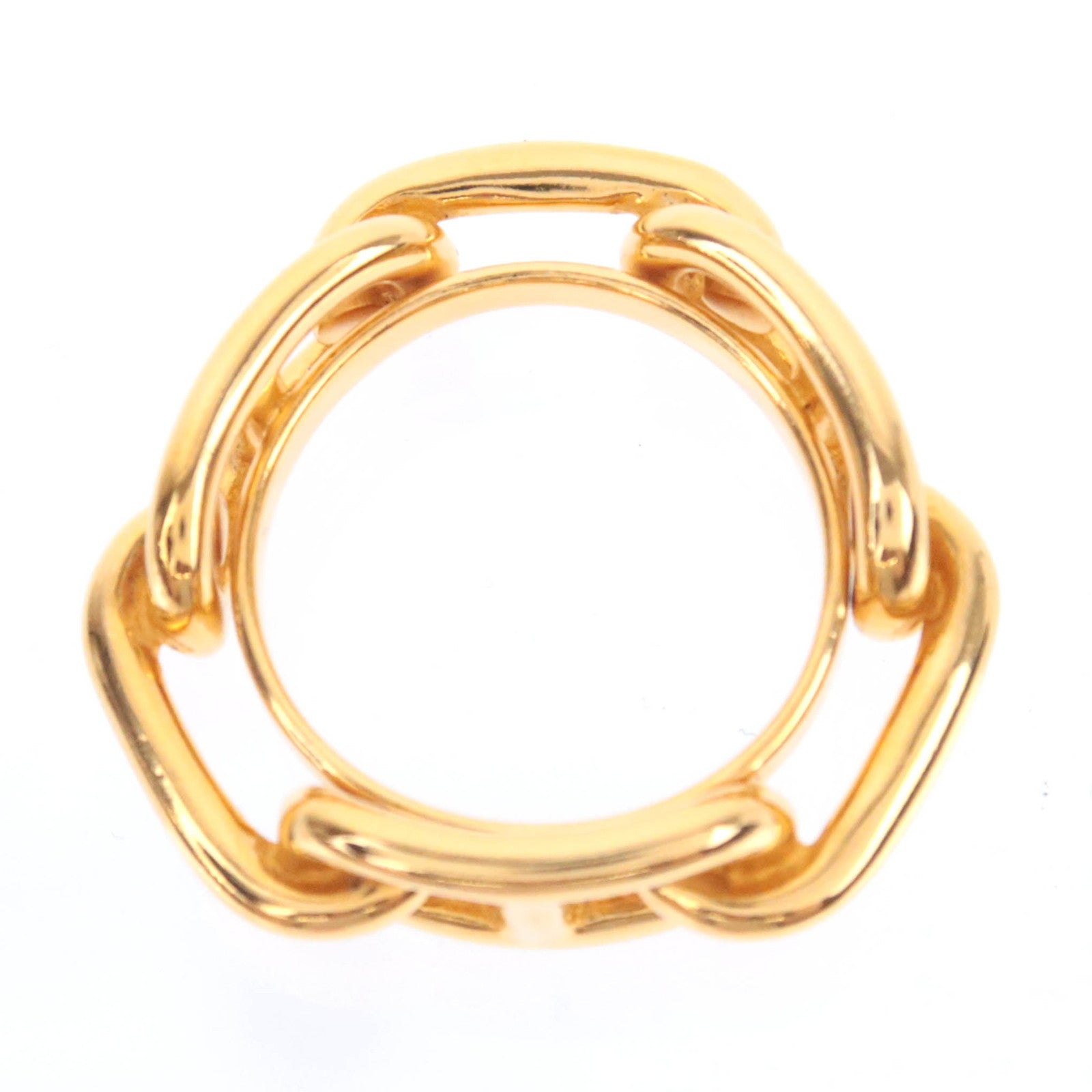 HERMES Chaine D'Ancre Scarf Ring Gold Color