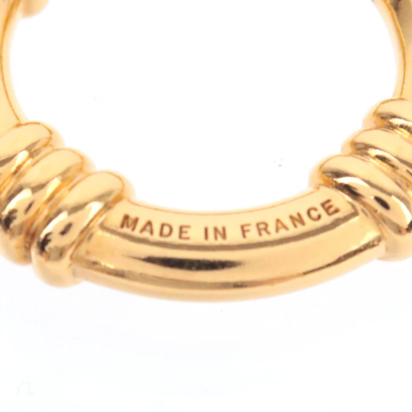 HERMES Bouee Scarf Ring Gold Color