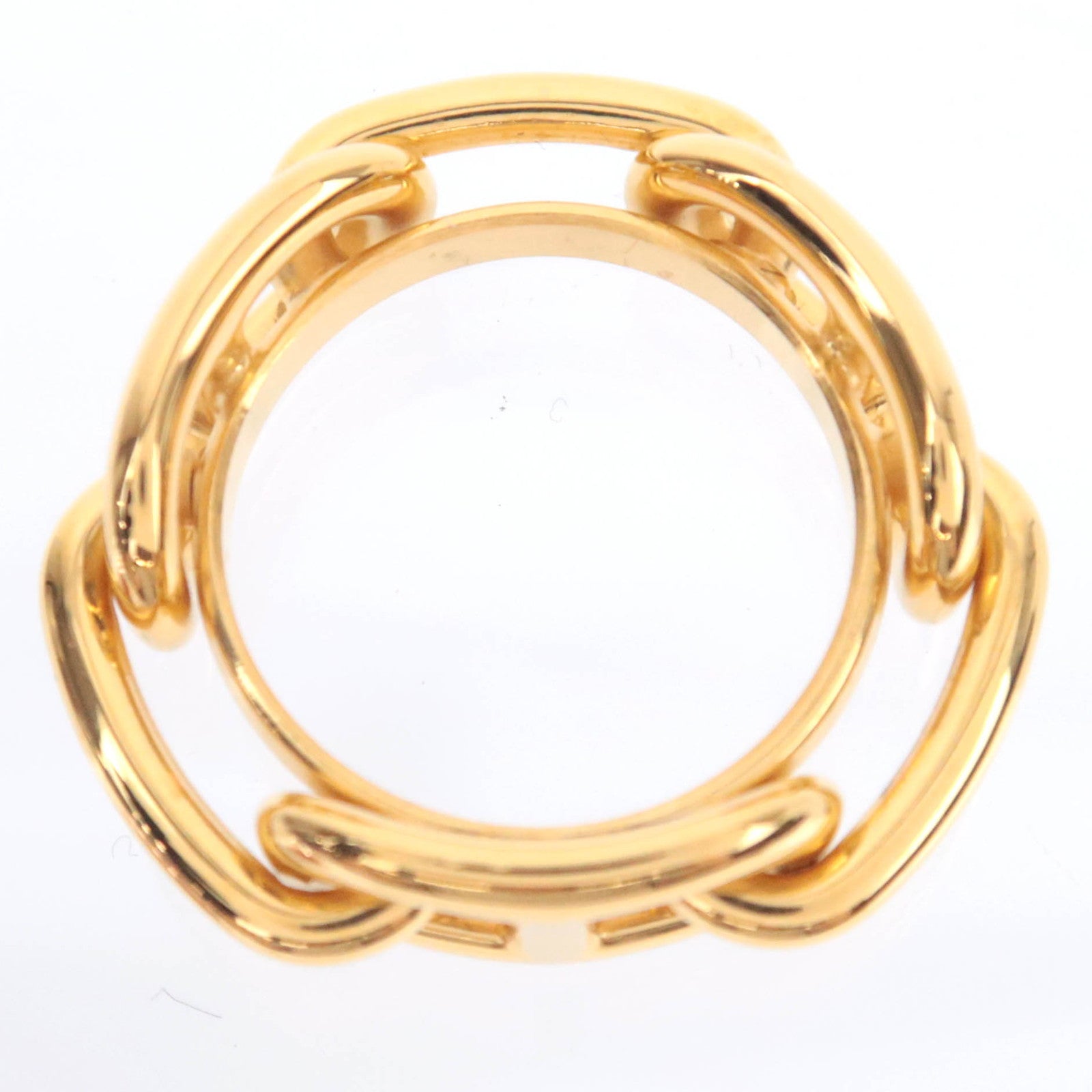 HERMES Chaine D'Ancre Scarf Ring Gold Color