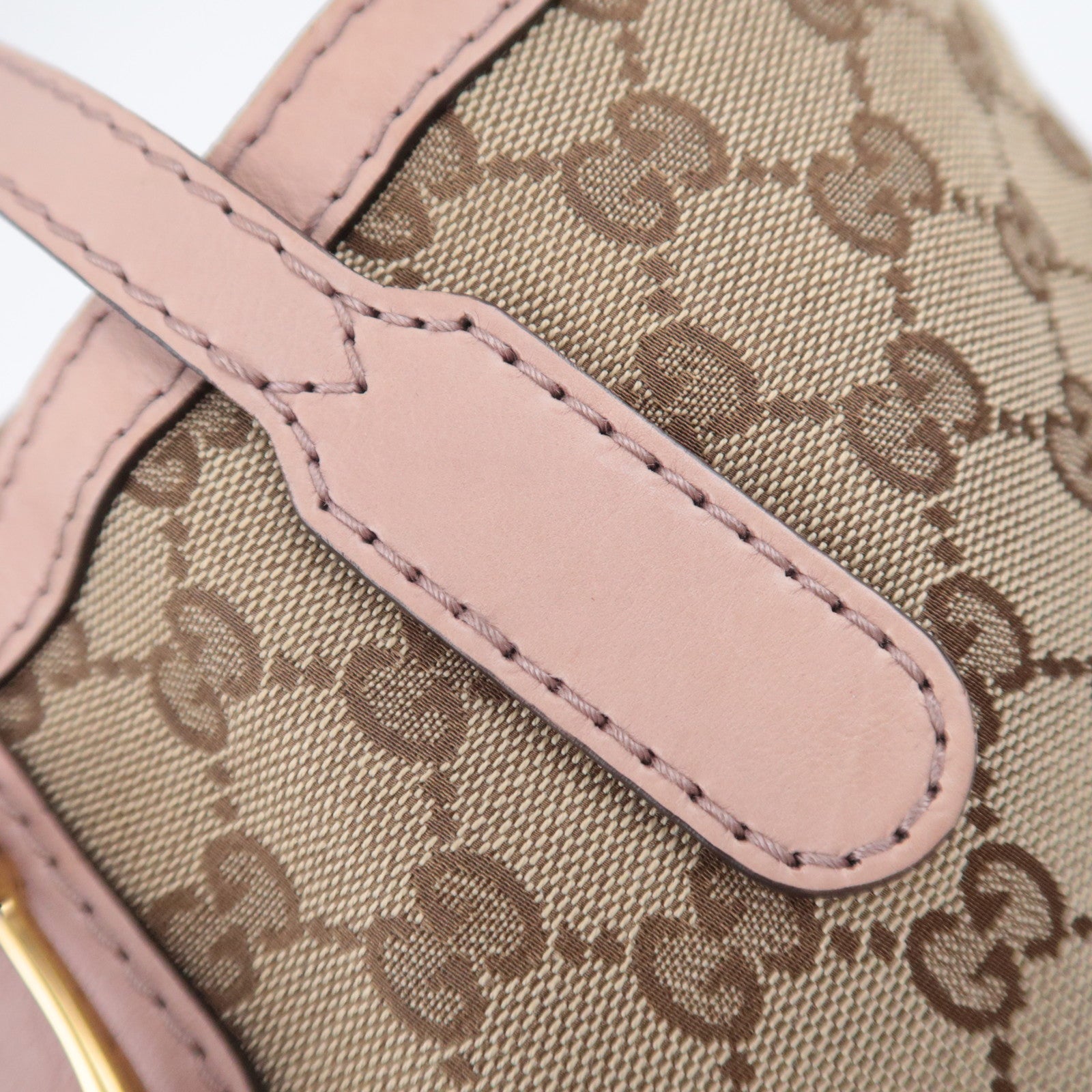 GUCCI GG Canvas Tote Bag Pink Beige Pink 308604