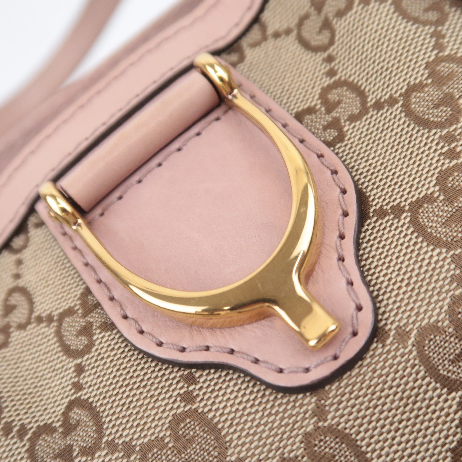 GUCCI GG Canvas Tote Bag Pink Beige Pink 308604
