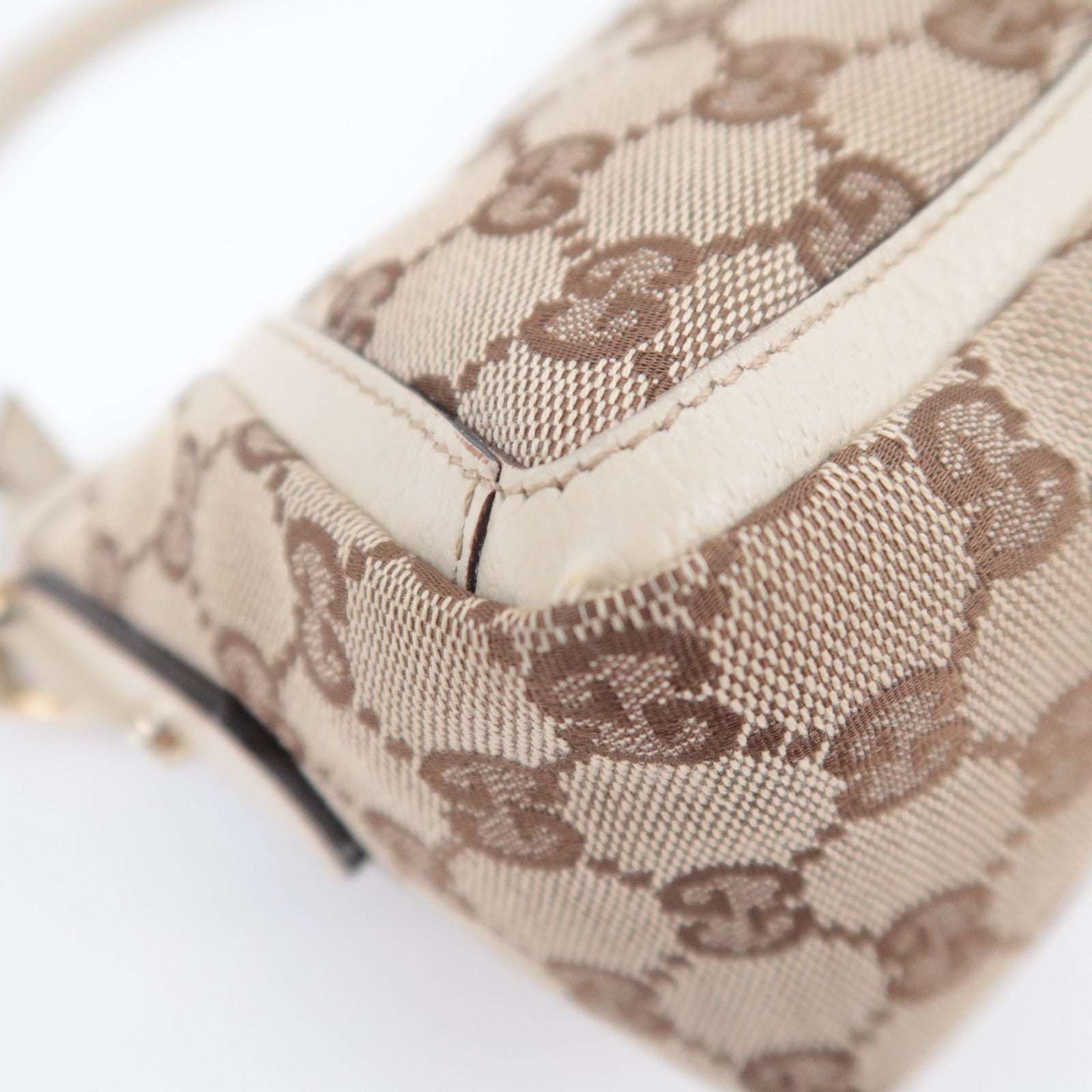 GUCCI Abby GG Canvas Shoulder Bag Beige Ivory 130939
