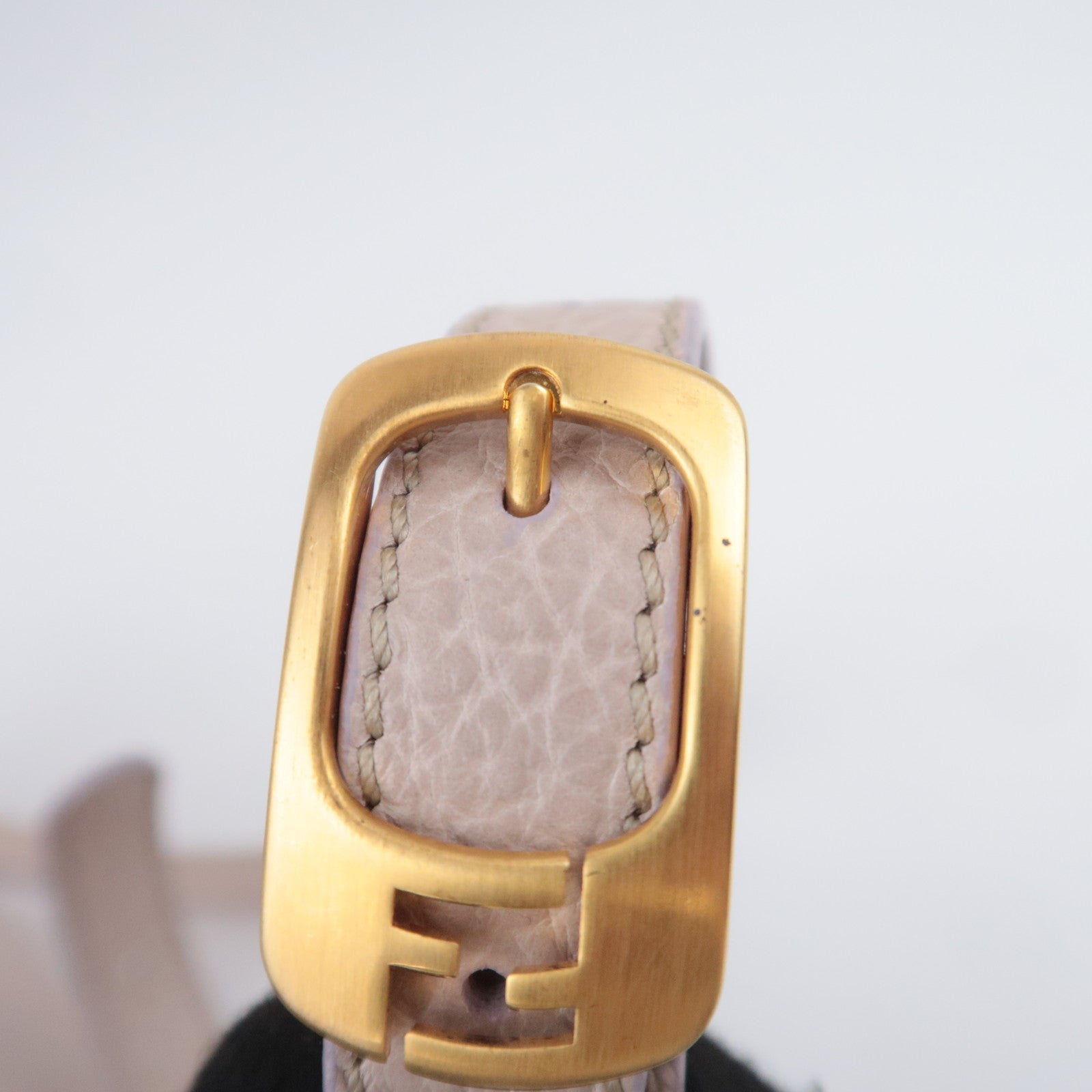 FENDI Chameleon 2Way Leather Handbag Beige 8BL114