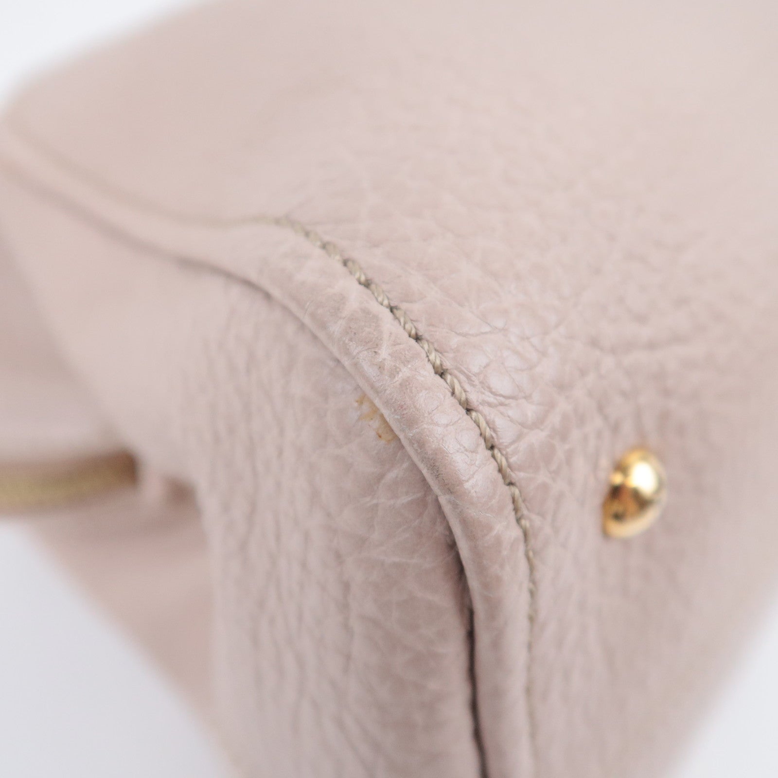 FENDI Chameleon 2Way Leather Handbag Beige 8BL114