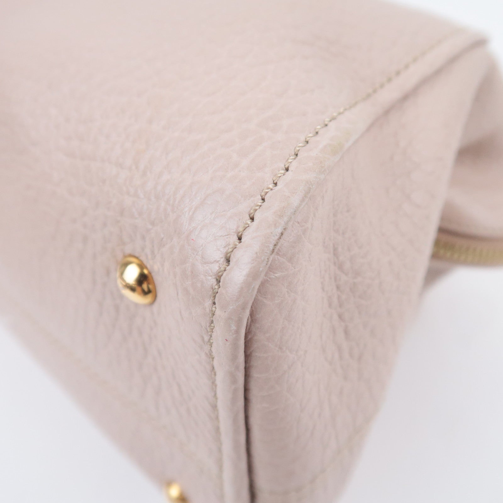 FENDI Chameleon 2Way Leather Handbag Beige 8BL114
