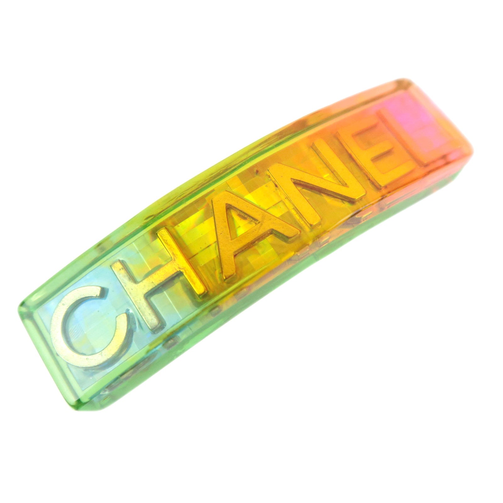 CHANEL Logo Hologram Hair Clip Barrette 97P Multicolor91290