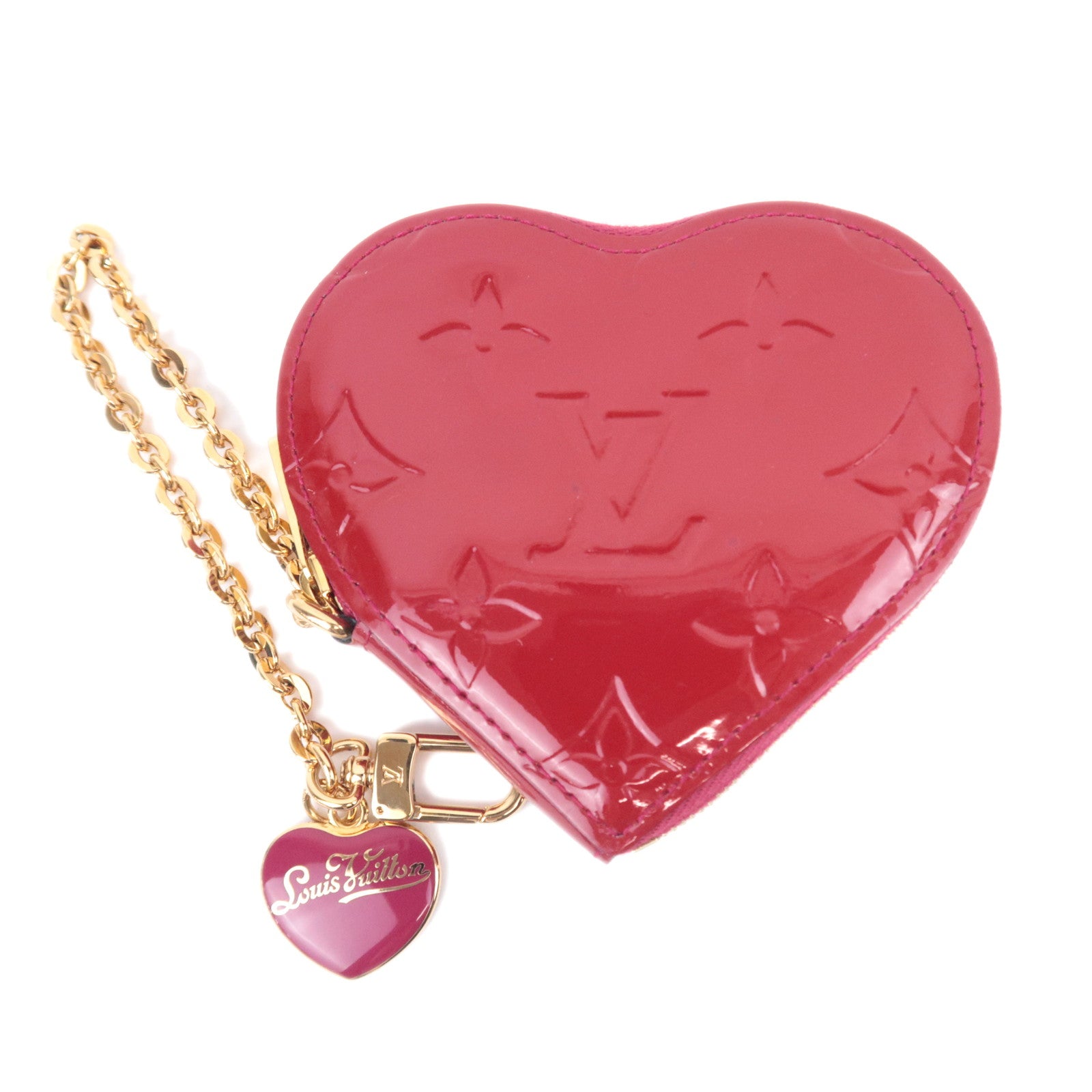 Louis Vuitton Monogram Vernis Porte Monnaie Coeur Coin Case Rose Indien M9000691297