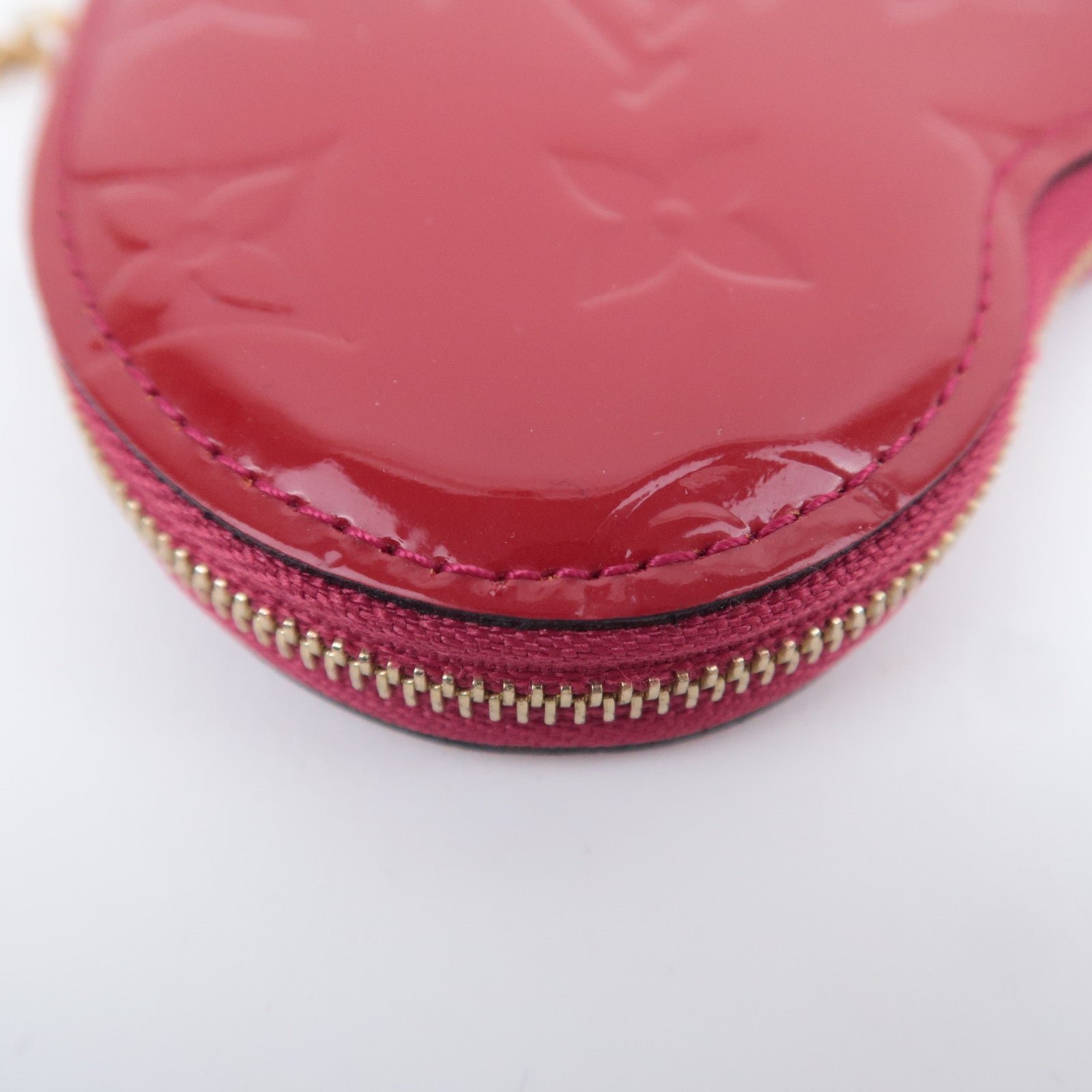 Louis Vuitton Monogram Vernis Porte Monnaie Coeur Coin Case Rose Indien M90006