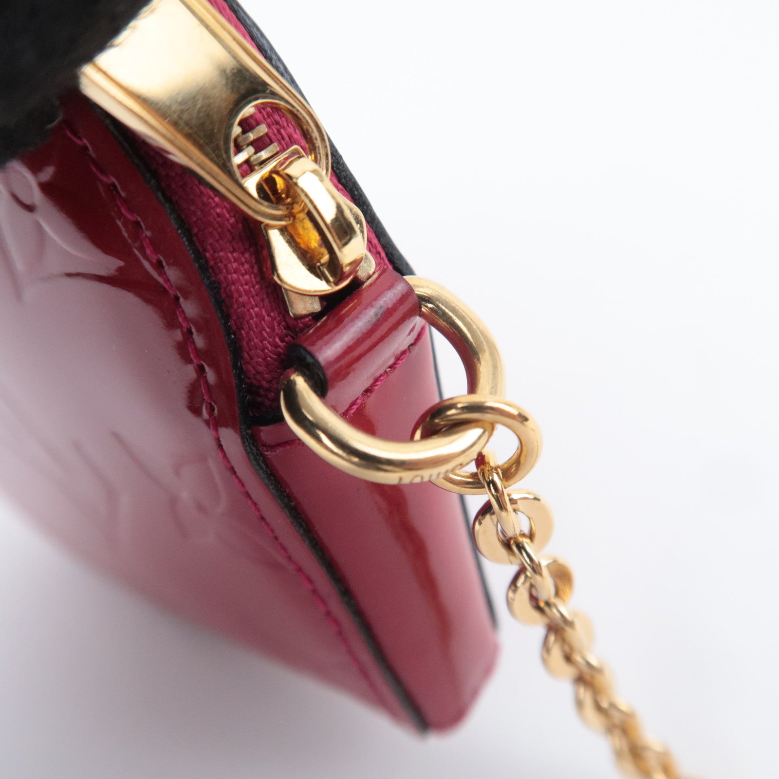 Louis Vuitton Monogram Vernis Porte Monnaie Coeur Coin Case Rose Indien M90006