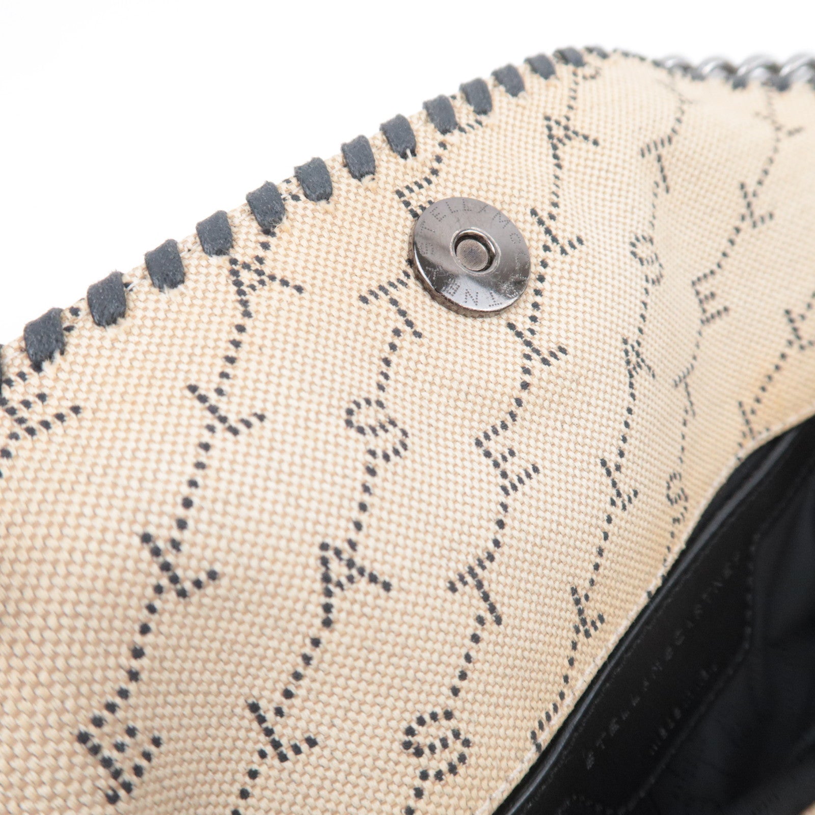 Stella McCartney Falabella Small Canvas Chain Shoulder Bag Beige