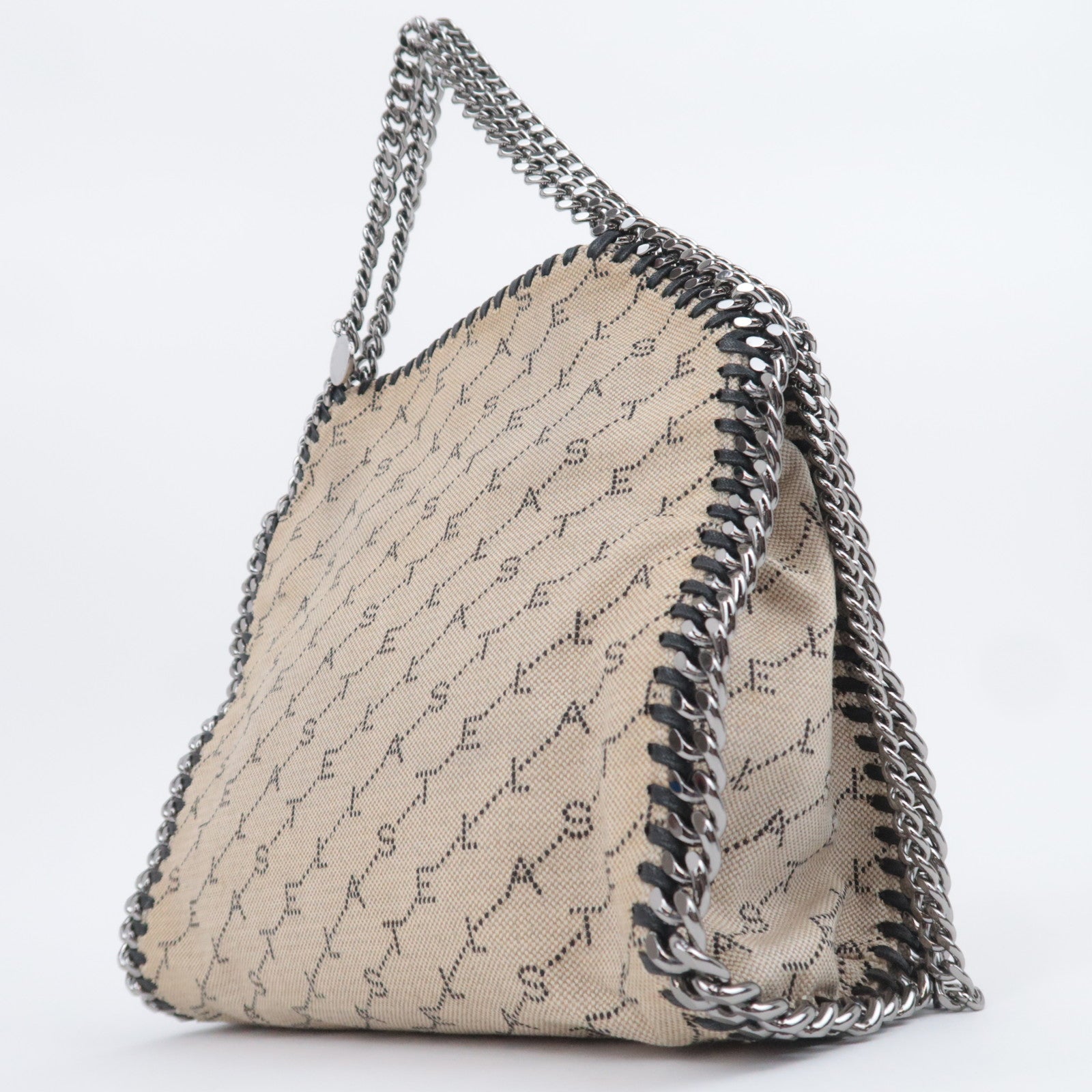 Stella McCartney Falabella Small Canvas Chain Shoulder Bag Beige